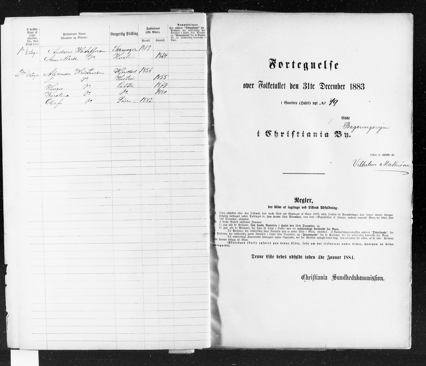 OBA, Municipal Census 1883 for Kristiania, 1883, p. 269