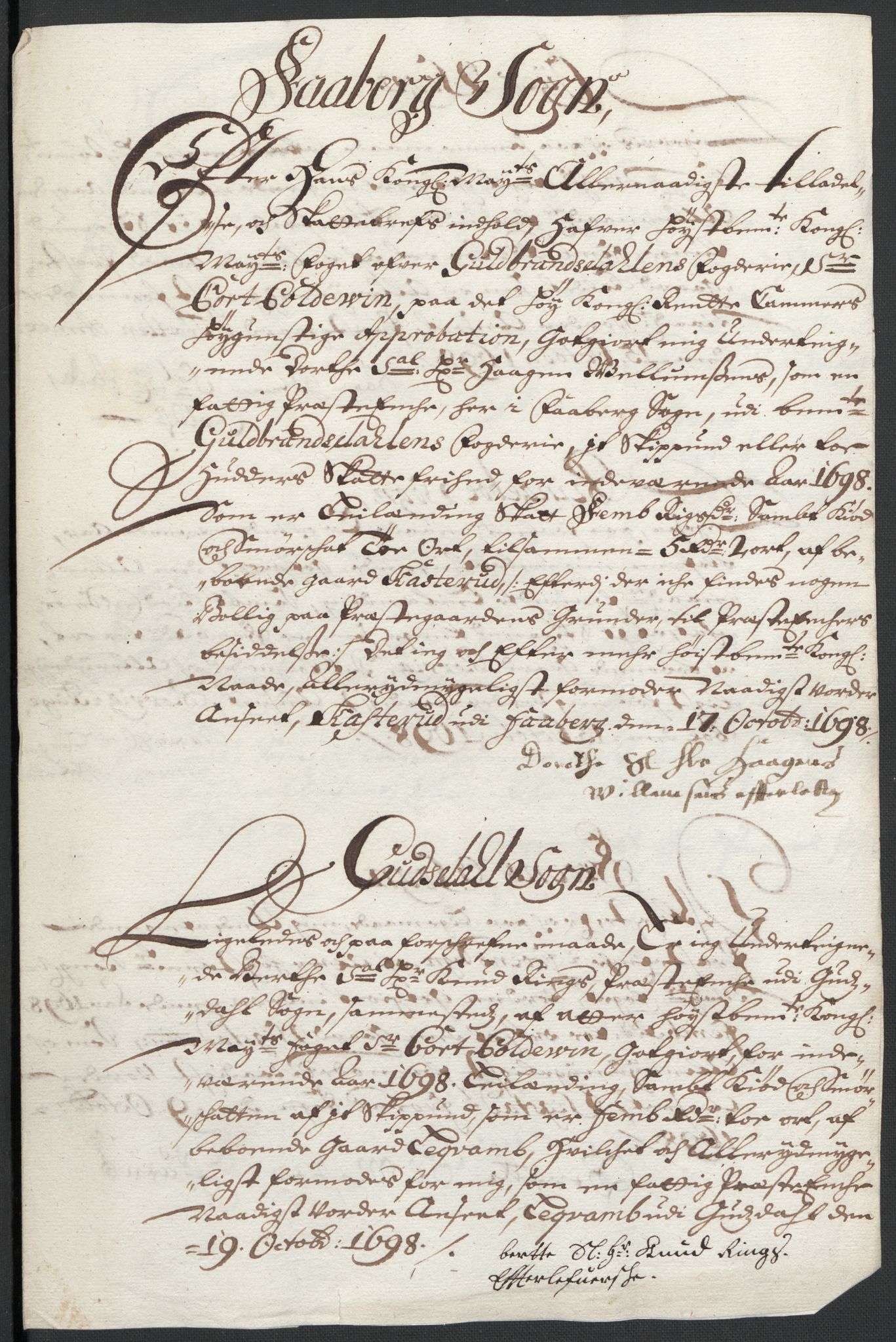 Rentekammeret inntil 1814, Reviderte regnskaper, Fogderegnskap, RA/EA-4092/R17/L1171: Fogderegnskap Gudbrandsdal, 1698, p. 162
