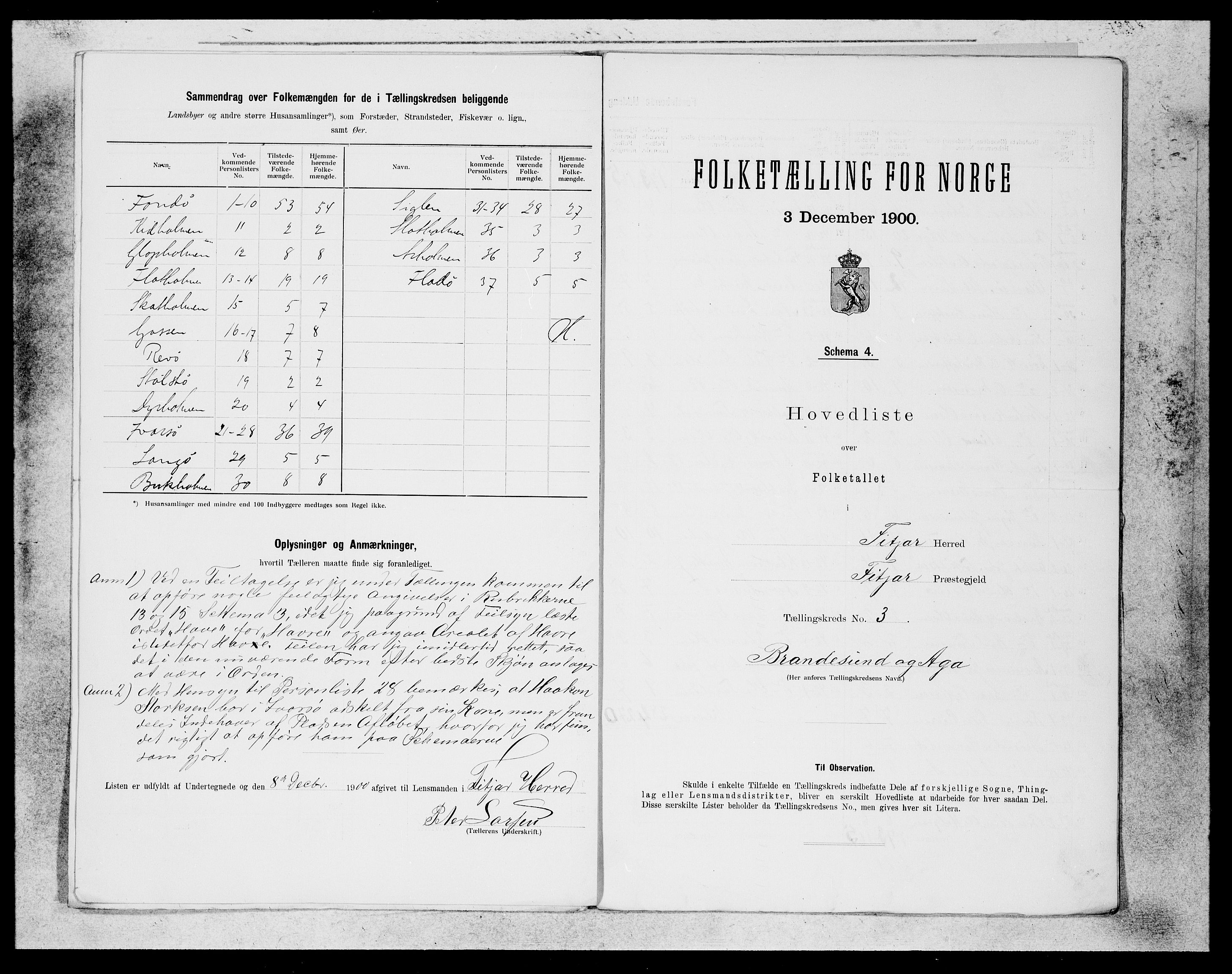 SAB, 1900 census for Fitjar, 1900, p. 5