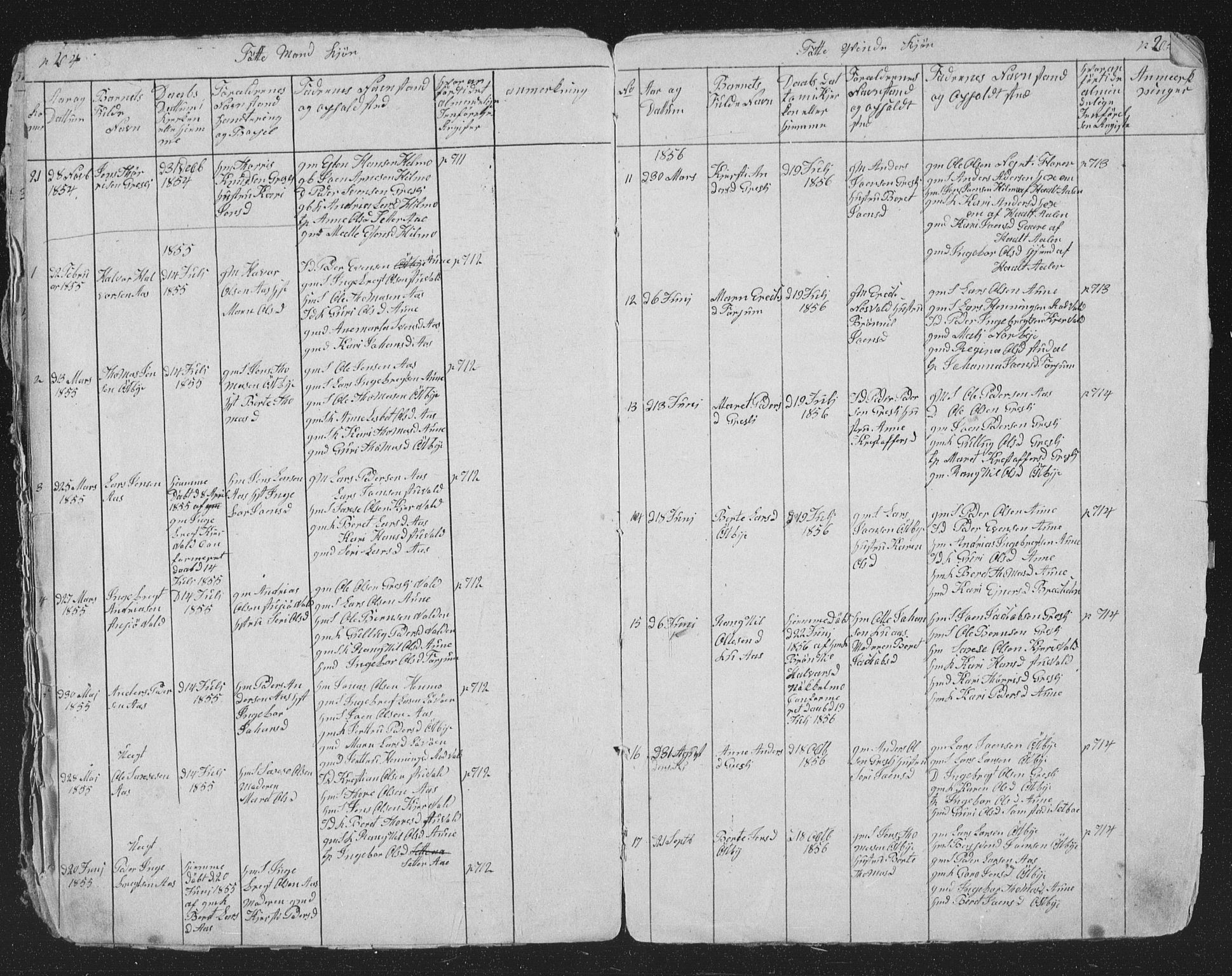Ministerialprotokoller, klokkerbøker og fødselsregistre - Sør-Trøndelag, SAT/A-1456/698/L1165: Parish register (copy) no. 698C02, 1851-1861, p. 204-205