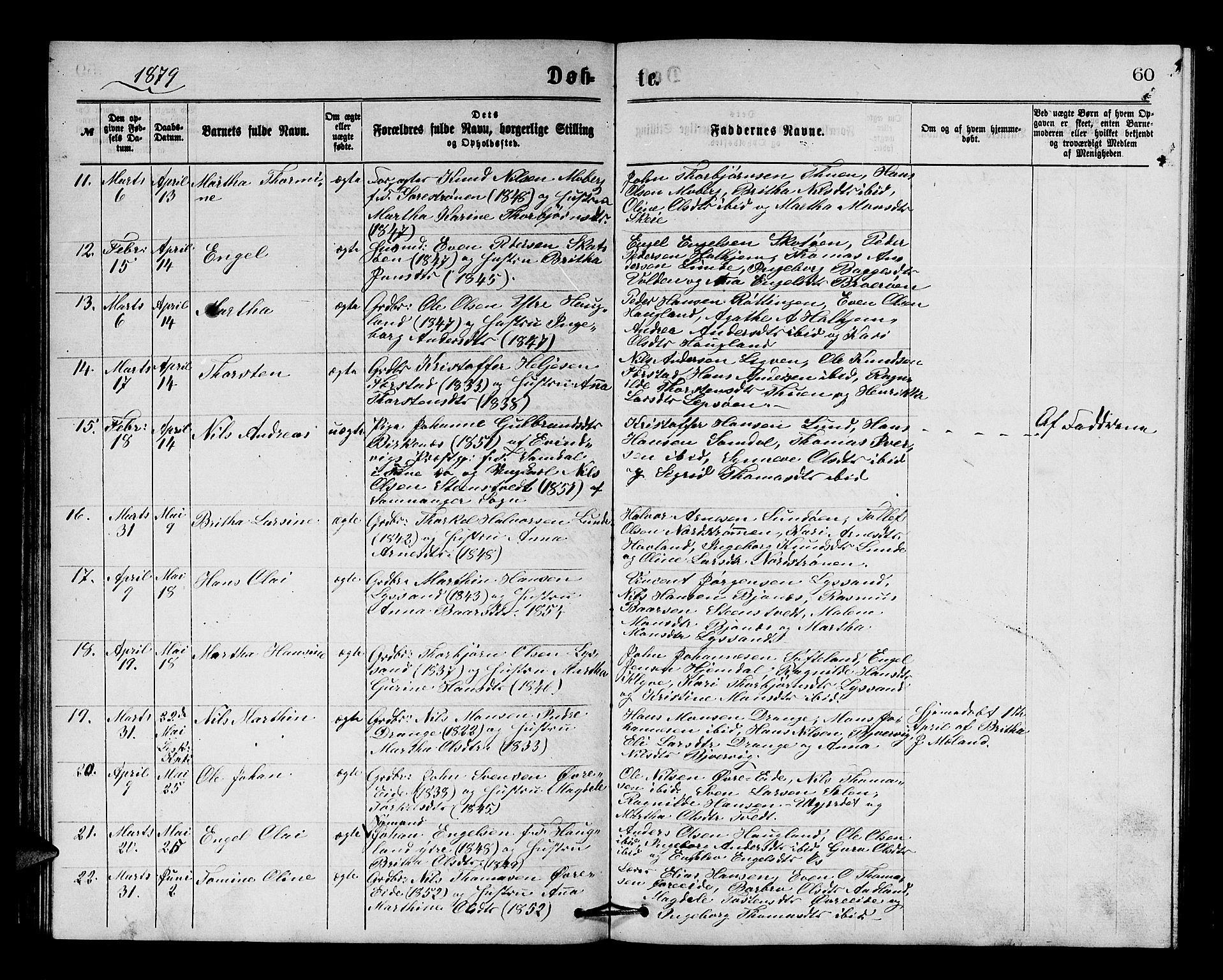 Os sokneprestembete, SAB/A-99929: Parish register (copy) no. A 1, 1869-1879, p. 60