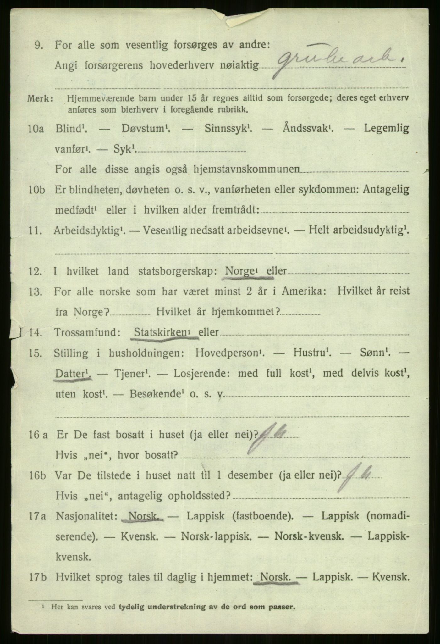 SATØ, 1920 census for Lyngen, 1920, p. 5328