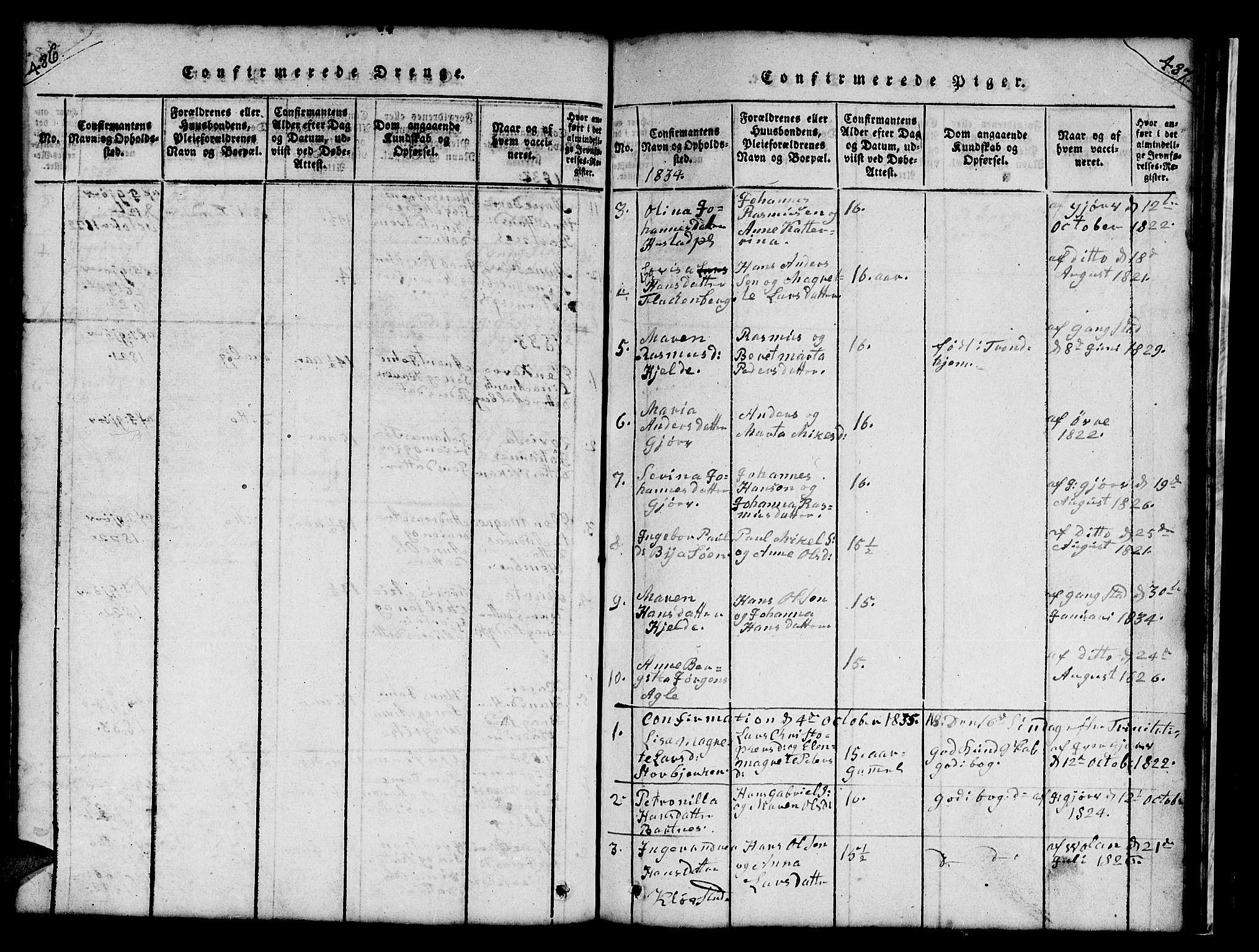 Ministerialprotokoller, klokkerbøker og fødselsregistre - Nord-Trøndelag, AV/SAT-A-1458/732/L0317: Parish register (copy) no. 732C01, 1816-1881, p. 486-487