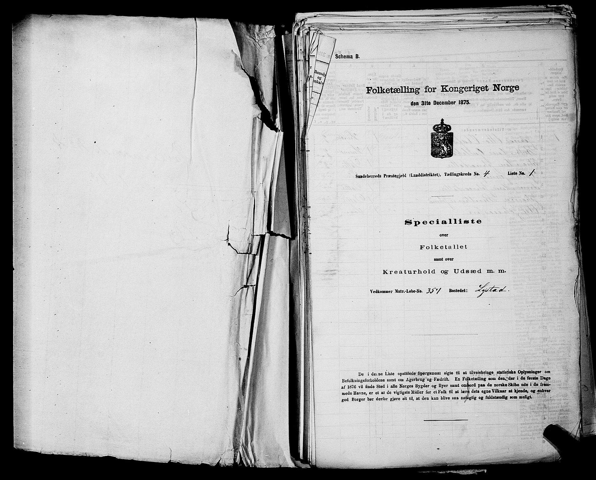 SAKO, 1875 census for 0724L Sandeherred/Sandeherred, 1875, p. 918