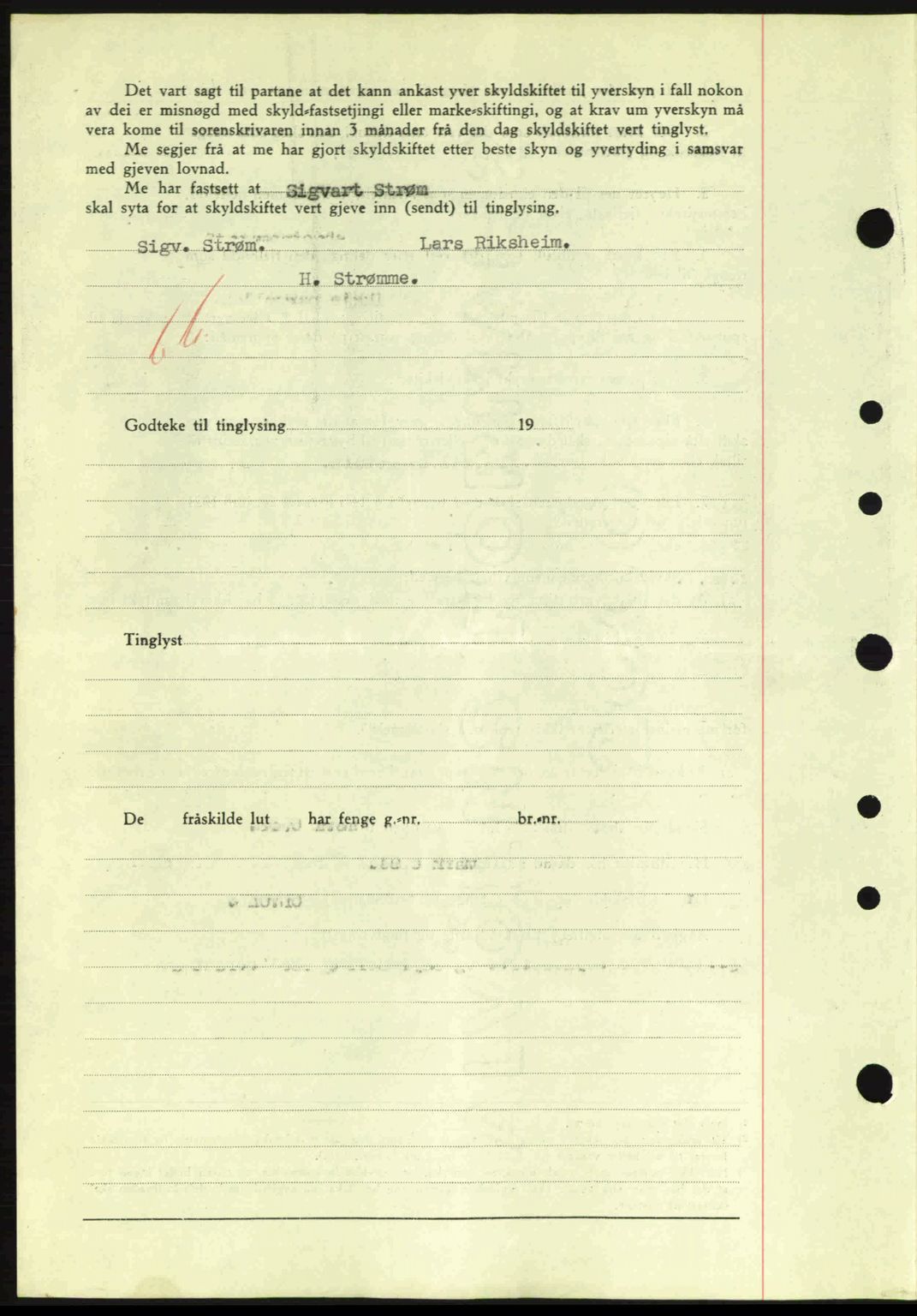 Nordre Sunnmøre sorenskriveri, AV/SAT-A-0006/1/2/2C/2Ca: Mortgage book no. A10, 1940-1941, Diary no: : 584/1941