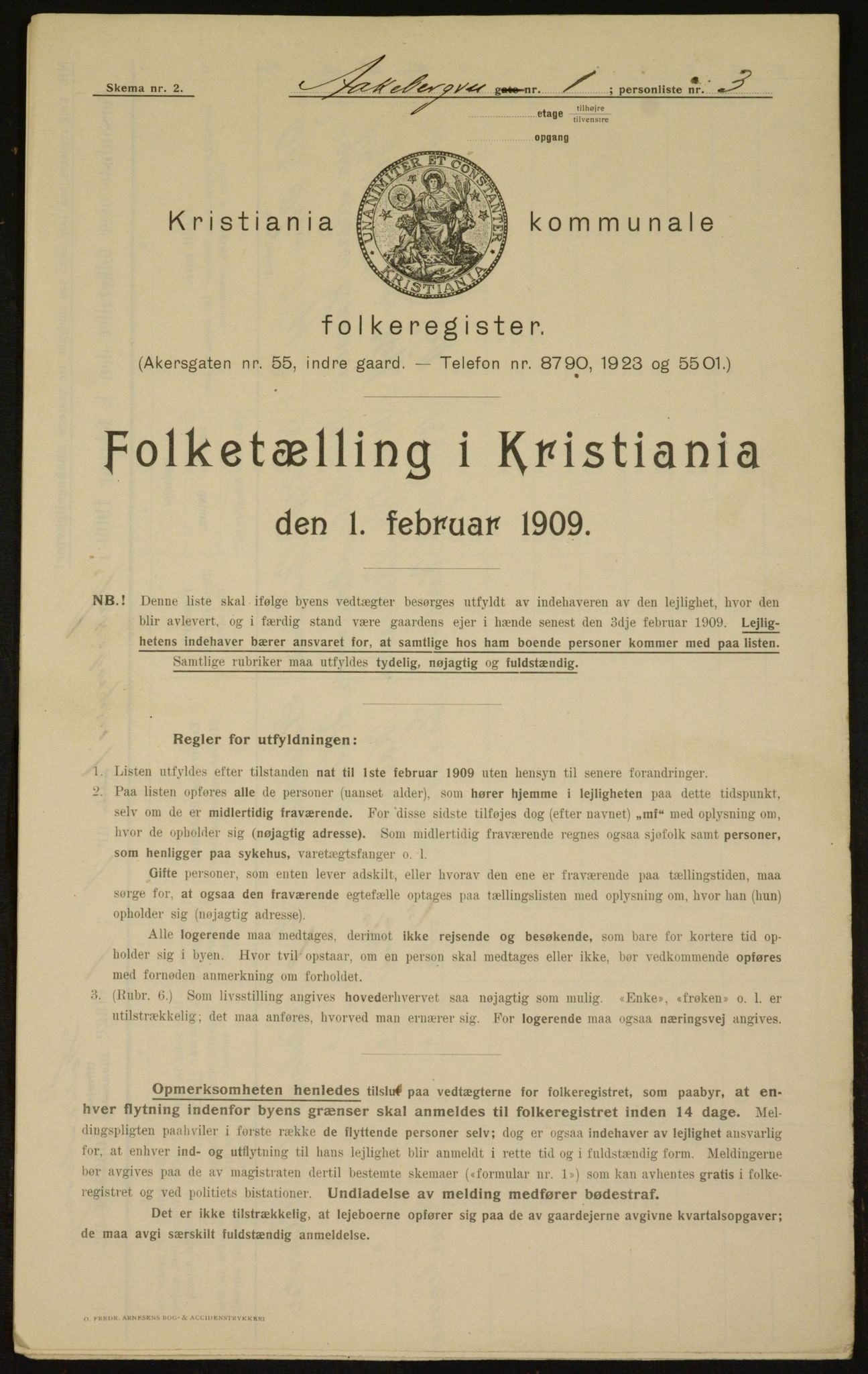 OBA, Municipal Census 1909 for Kristiania, 1909, p. 118235