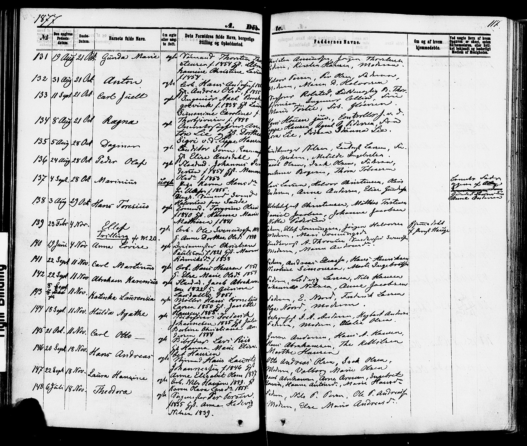 Skien kirkebøker, SAKO/A-302/F/Fa/L0008: Parish register (official) no. 8, 1866-1877, p. 117