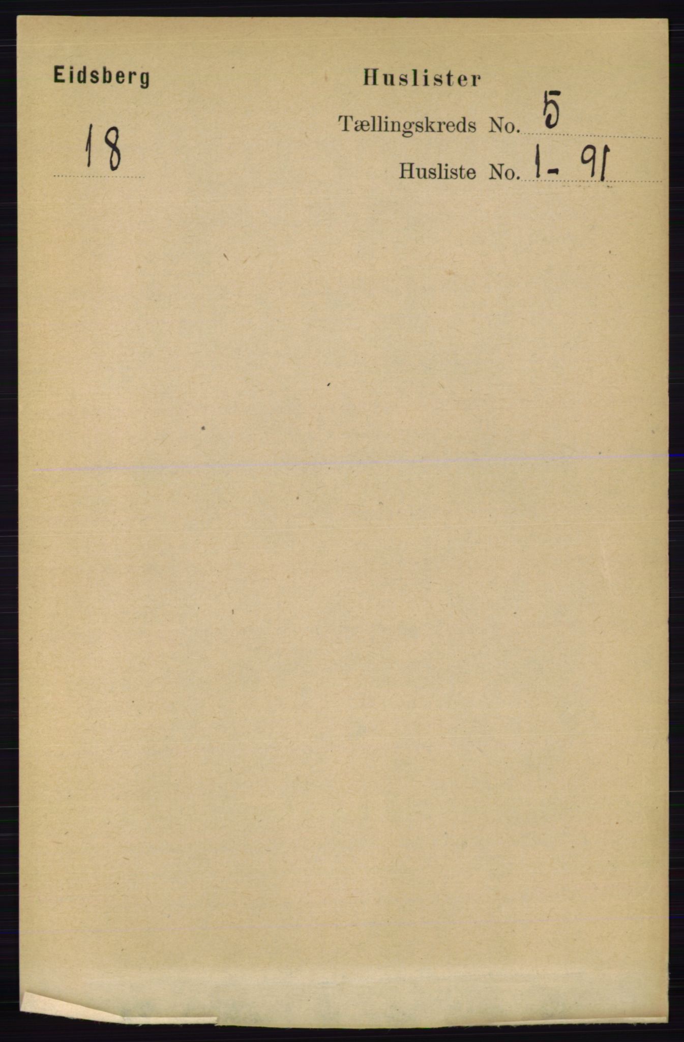 RA, 1891 census for 0125 Eidsberg, 1891, p. 2923