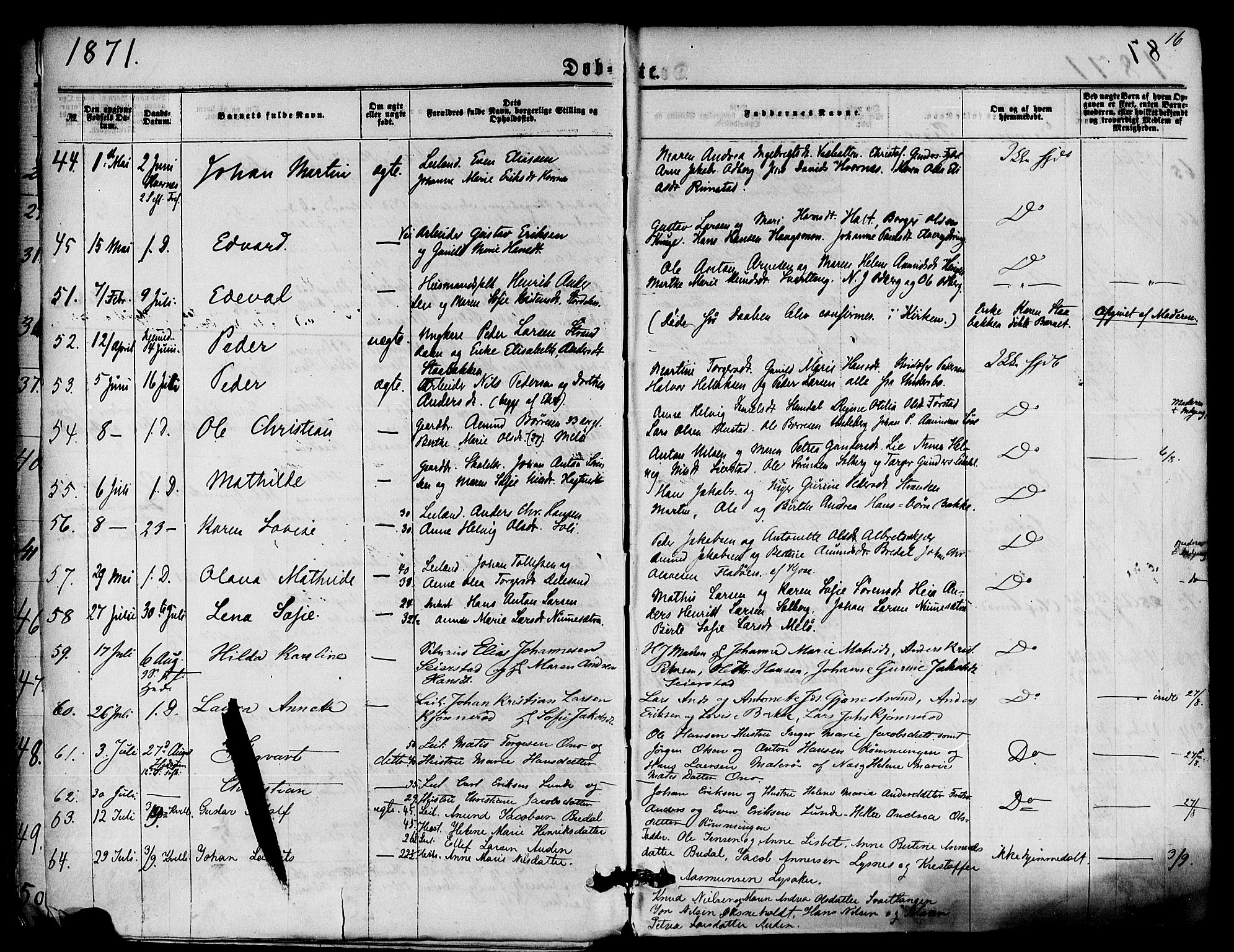 Hedrum kirkebøker, AV/SAKO-A-344/F/Fa/L0008: Parish register (official) no. I 8, 1869-1880, p. 16