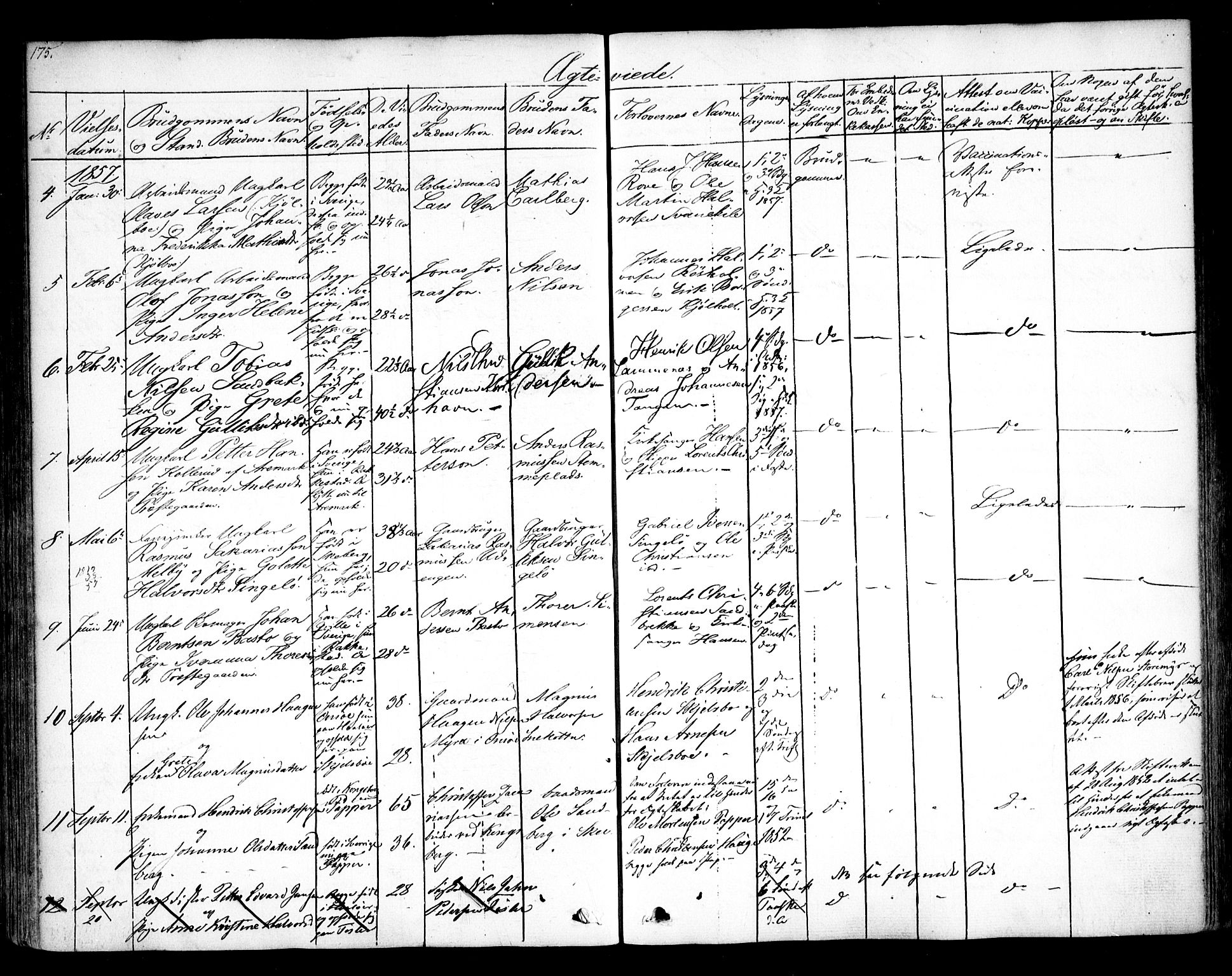 Hvaler prestekontor Kirkebøker, SAO/A-2001/F/Fa/L0006: Parish register (official) no. I 6, 1846-1863, p. 175