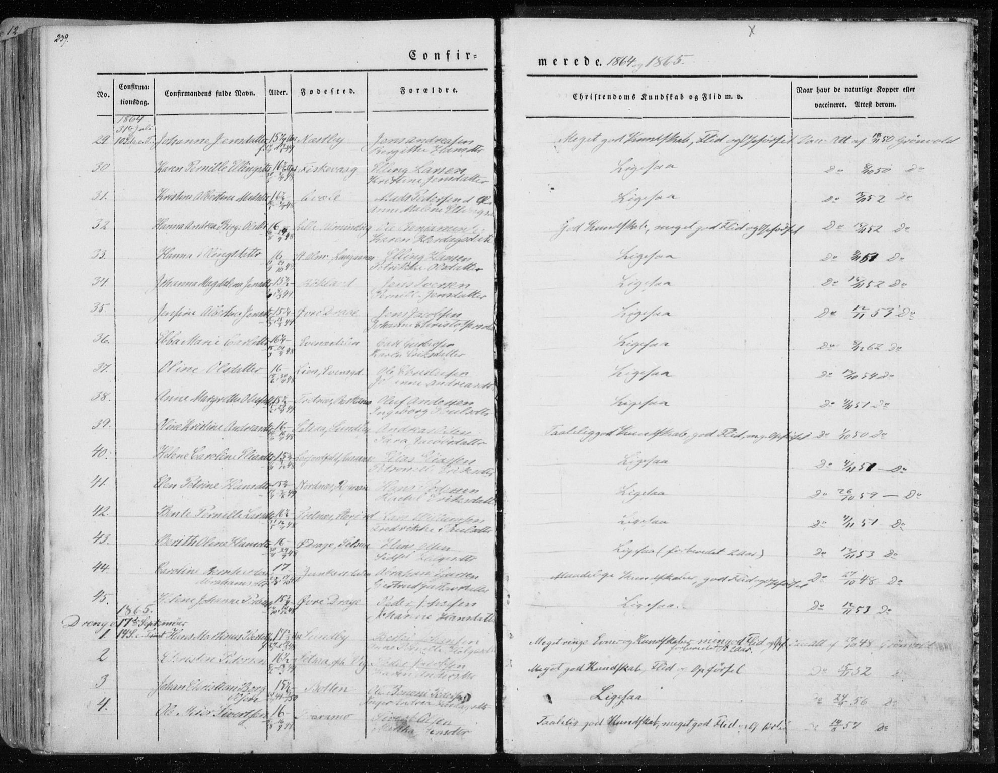Ministerialprotokoller, klokkerbøker og fødselsregistre - Nordland, SAT/A-1459/847/L0666: Parish register (official) no. 847A06, 1842-1871, p. 239