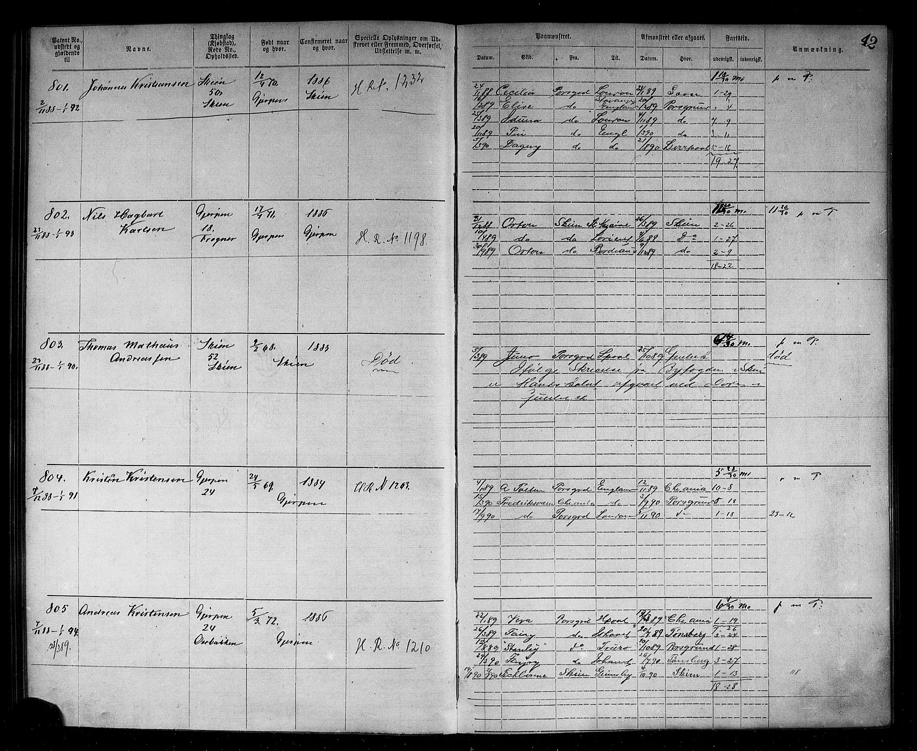 Skien innrulleringskontor, AV/SAKO-A-832/F/Fc/L0003: Annotasjonsrulle, 1879-1899, p. 44