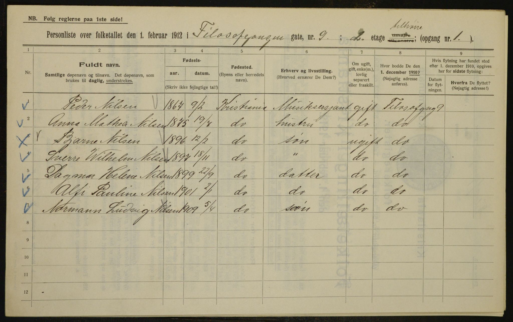 OBA, Municipal Census 1912 for Kristiania, 1912, p. 24236