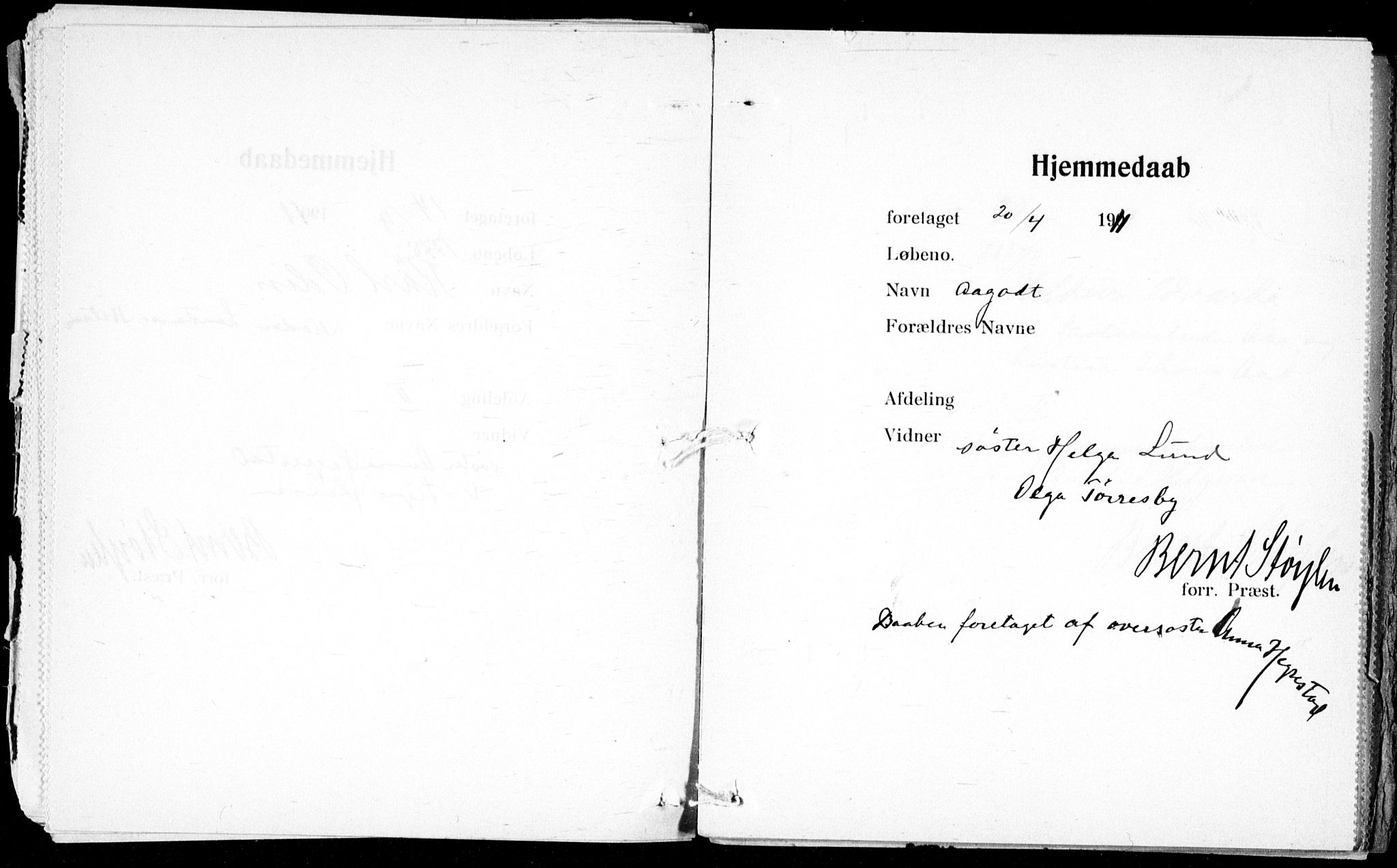 Ullevål sykehus prestekontor Kirkebøker, AV/SAO-A-10542a/K/Ka/L0001: Baptism register no. 1, 1906-1914