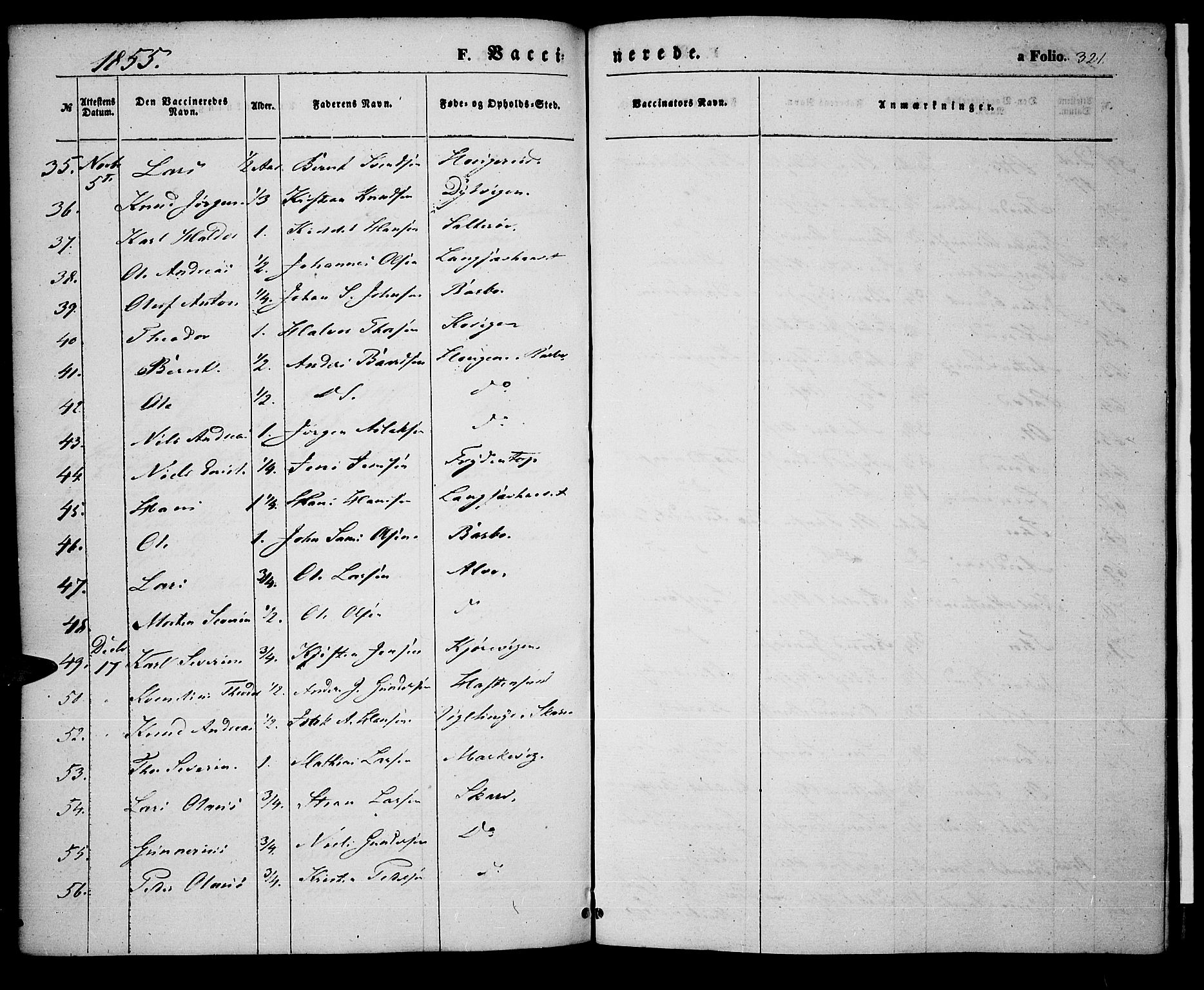Tromøy sokneprestkontor, SAK/1111-0041/F/Fa/L0005: Parish register (official) no. A 5, 1847-1856, p. 321