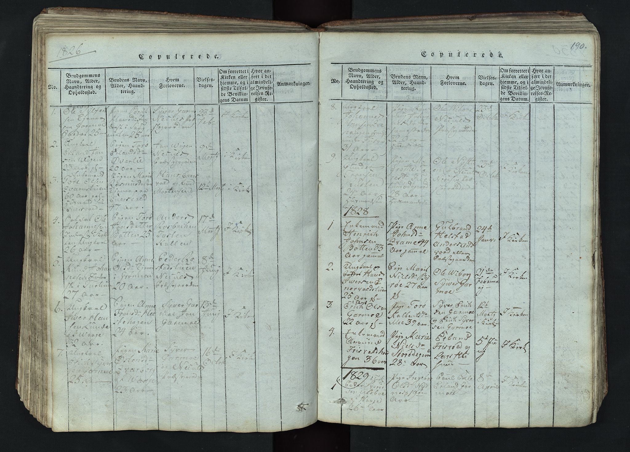 Lom prestekontor, SAH/PREST-070/L/L0002: Parish register (copy) no. 2, 1815-1844, p. 190