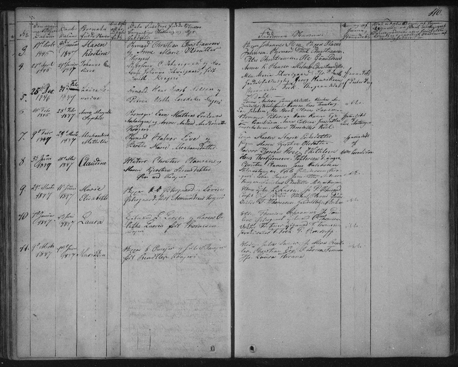 Kragerø kirkebøker, SAKO/A-278/F/Fa/L0005: Parish register (official) no. 5, 1832-1847, p. 110