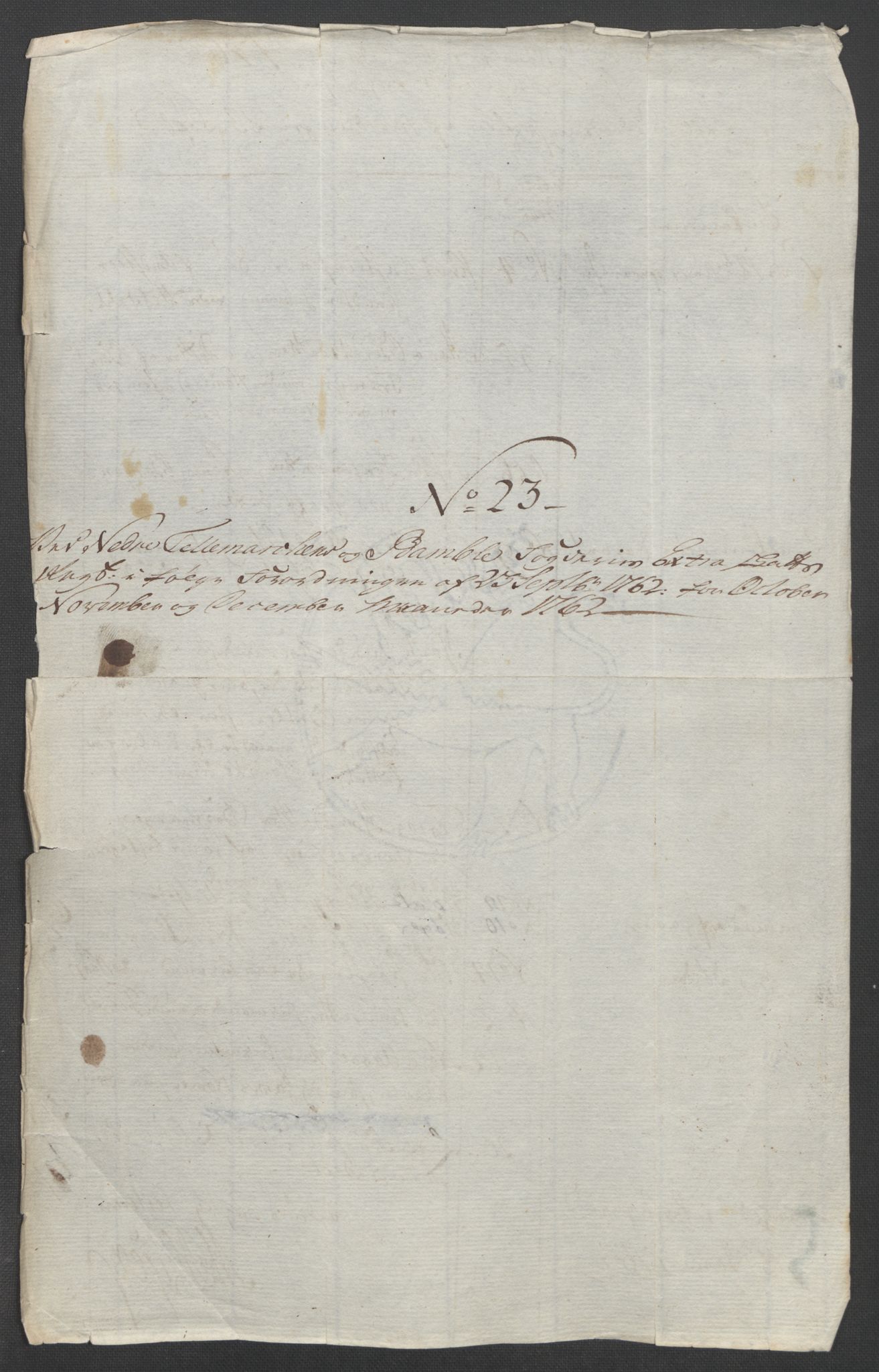 Rentekammeret inntil 1814, Reviderte regnskaper, Fogderegnskap, AV/RA-EA-4092/R37/L2239: Ekstraskatten Nedre Telemark og Bamble, 1762-1763, p. 209