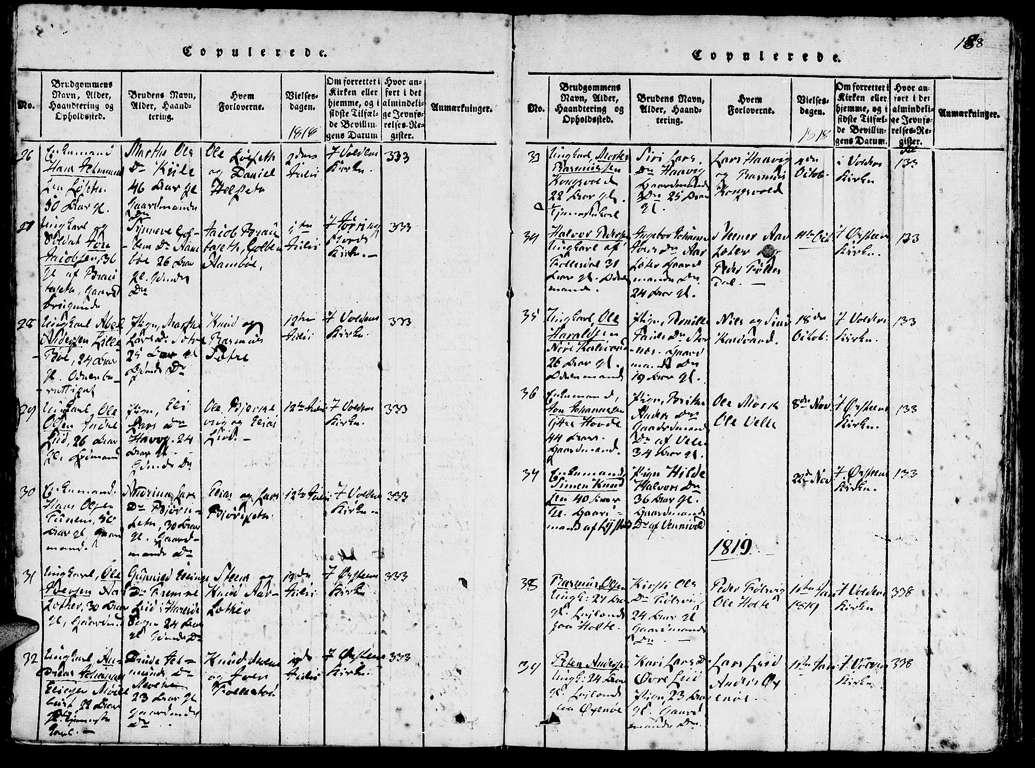 Ministerialprotokoller, klokkerbøker og fødselsregistre - Møre og Romsdal, AV/SAT-A-1454/511/L0138: Parish register (official) no. 511A05, 1817-1832, p. 188