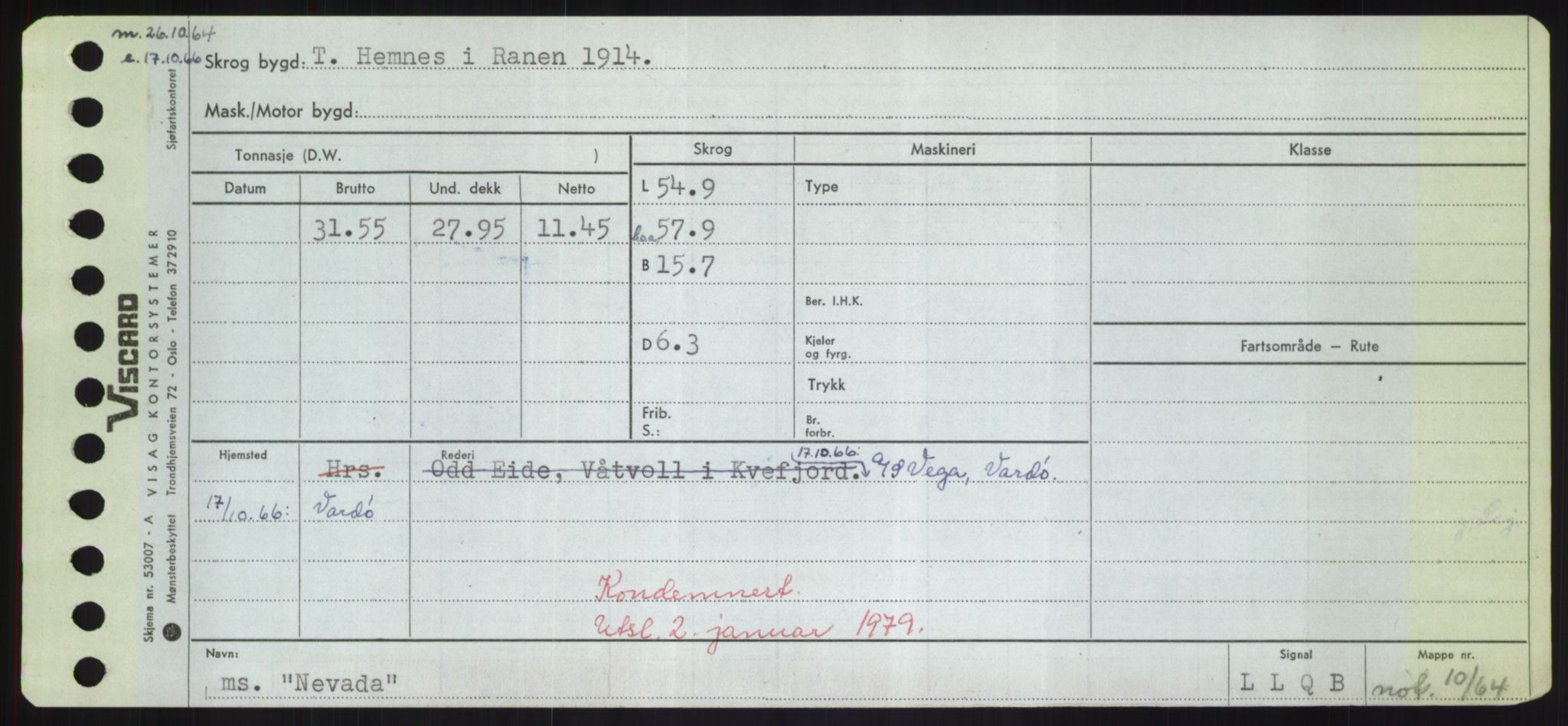 Sjøfartsdirektoratet med forløpere, Skipsmålingen, RA/S-1627/H/Hd/L0026: Fartøy, N-Norhol, p. 163