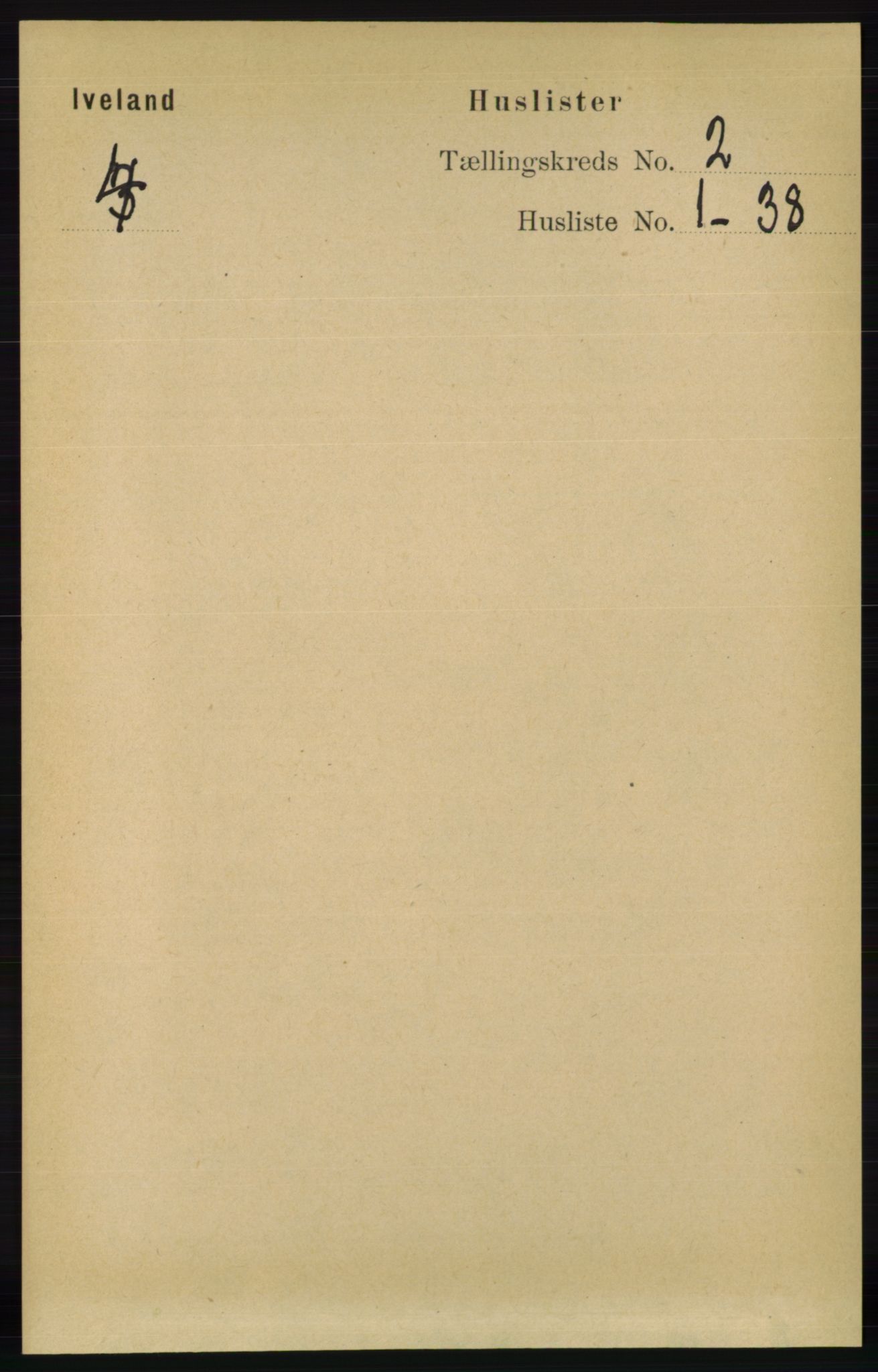 RA, 1891 census for 0935 Iveland, 1891, p. 365