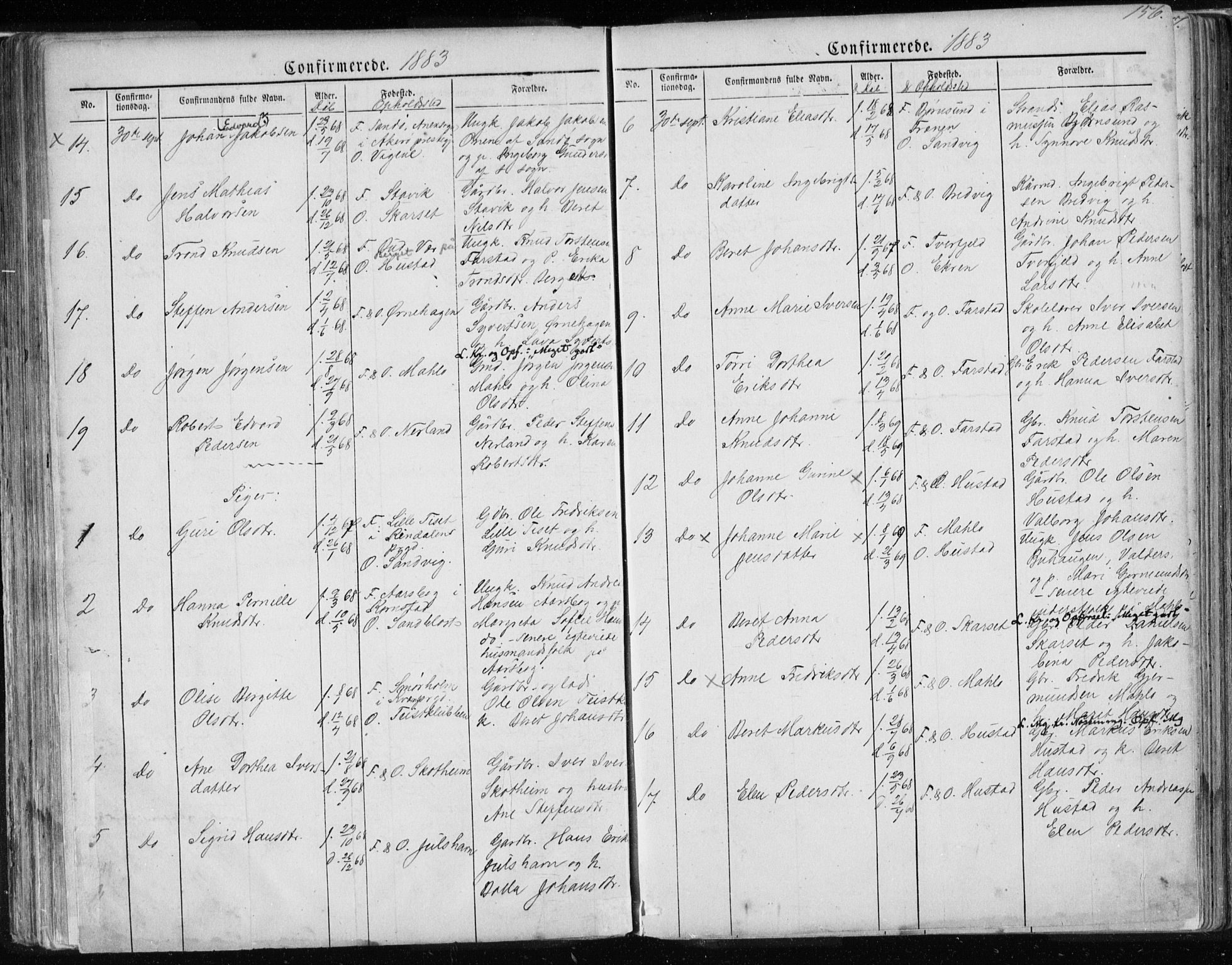 Ministerialprotokoller, klokkerbøker og fødselsregistre - Møre og Romsdal, SAT/A-1454/567/L0782: Parish register (copy) no. 567C02, 1867-1886, p. 156
