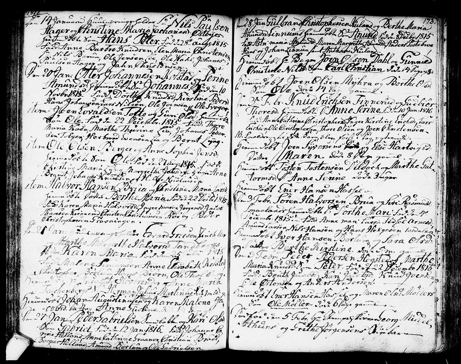 Kongsberg kirkebøker, AV/SAKO-A-22/F/Fa/L0007: Parish register (official) no. I 7, 1795-1816, p. 173