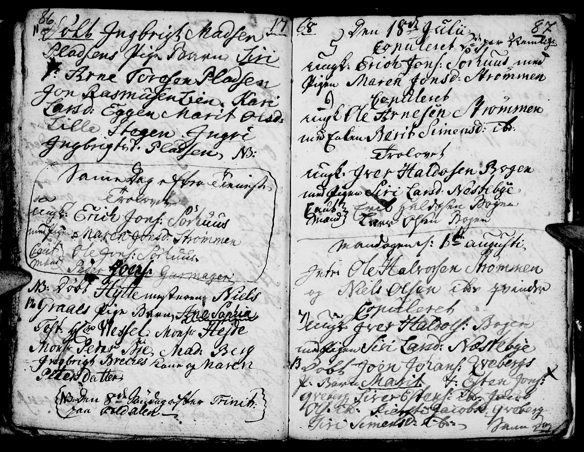 Tynset prestekontor, SAH/PREST-058/H/Ha/Haa/L0007: Parish register (official) no. 7, 1764-1769, p. 86-87