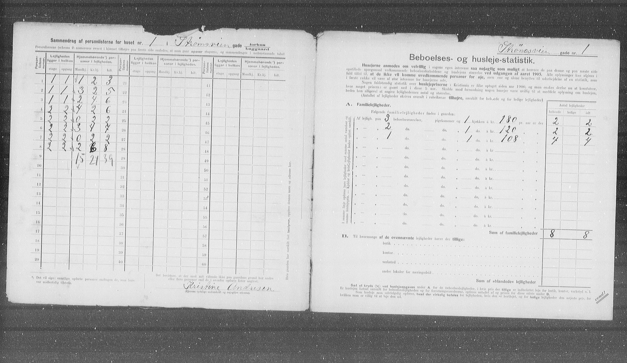 OBA, Municipal Census 1905 for Kristiania, 1905, p. 54385