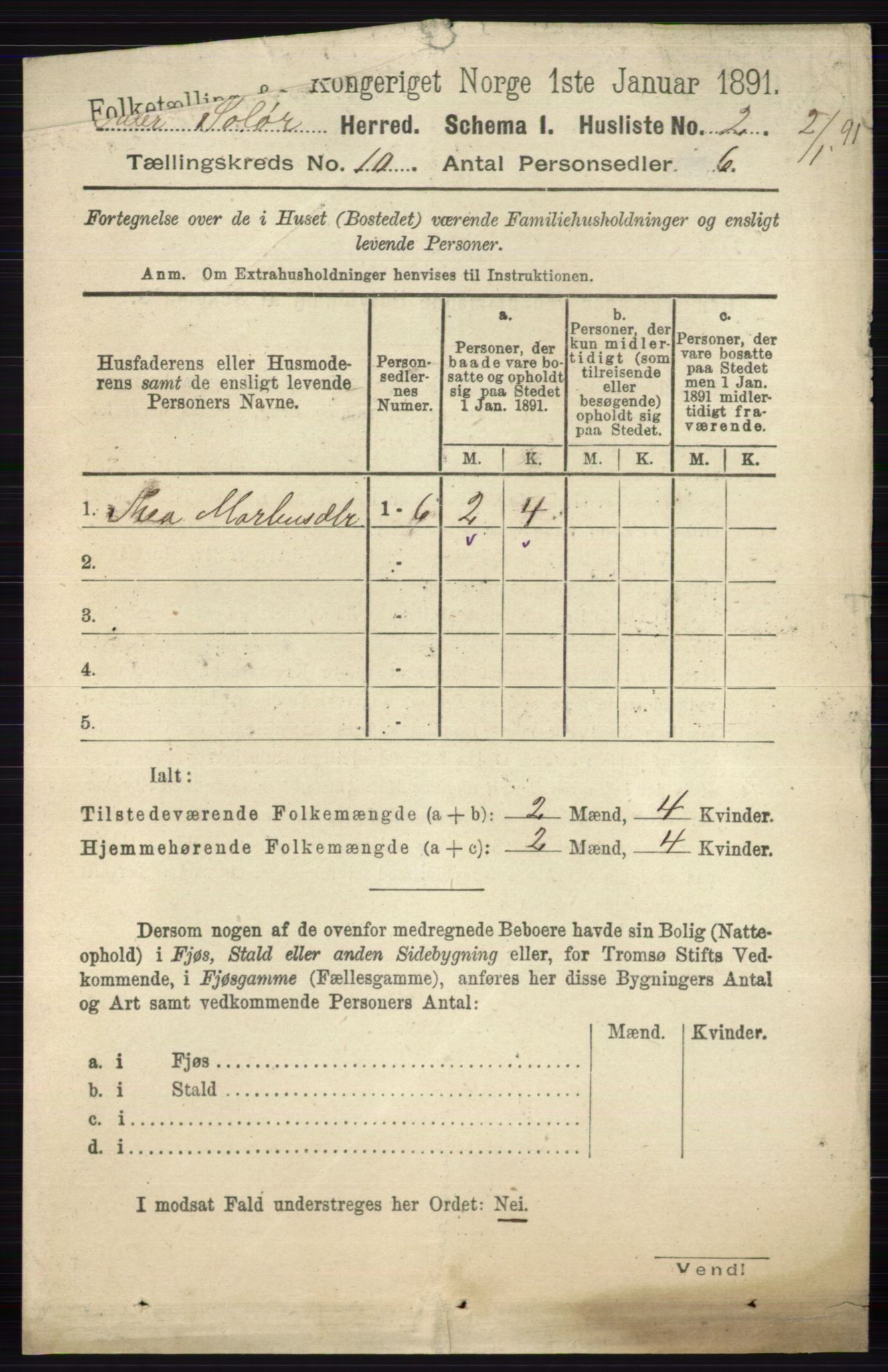 RA, 1891 census for 0426 Våler, 1891, p. 4118