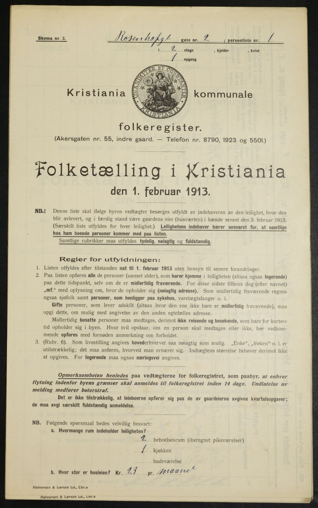 OBA, Municipal Census 1913 for Kristiania, 1913, p. 83691