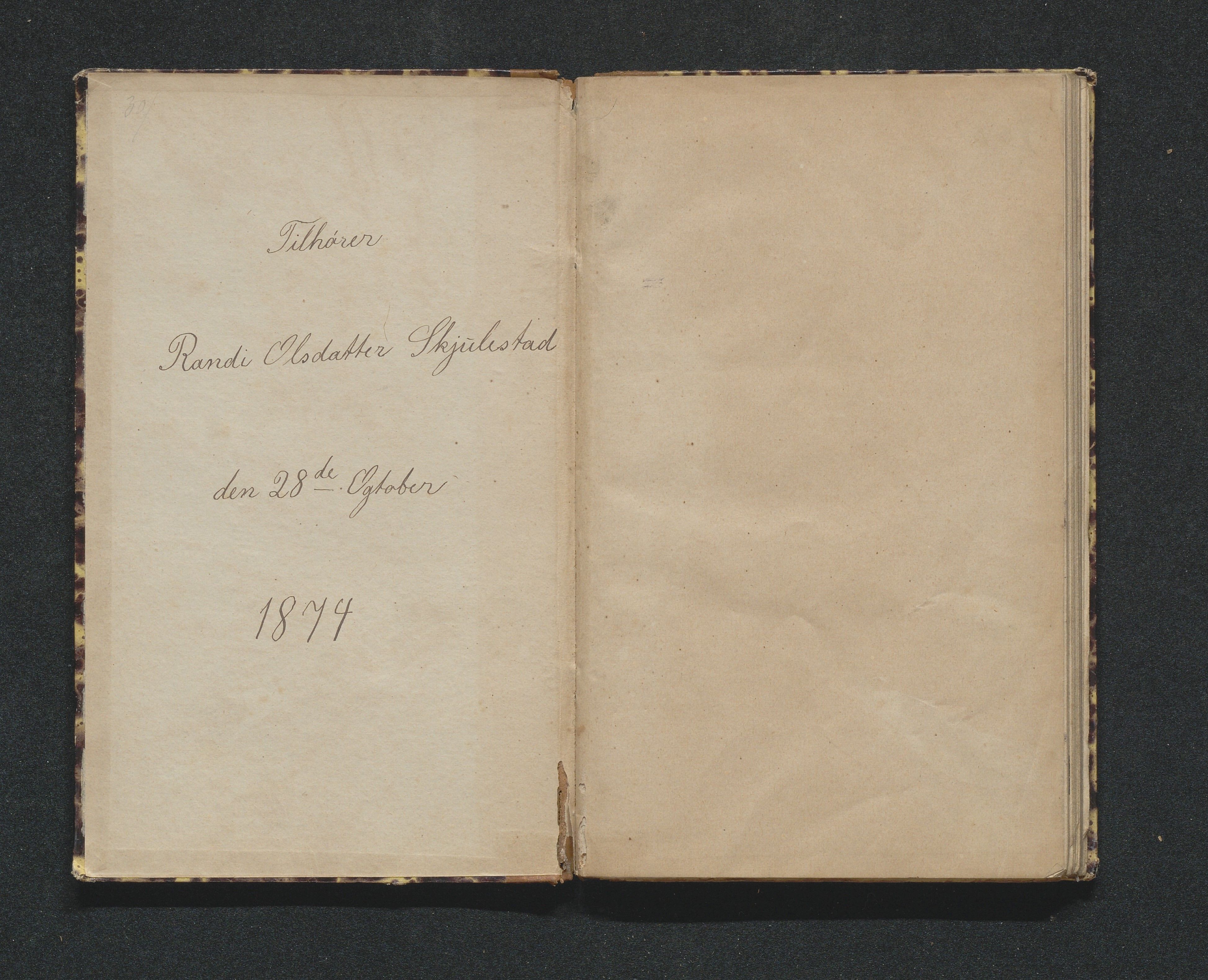 Randi Olsen Skjulestads brevsamling, AAKS/PA-2585/Y/Y01/L0001: Skolebøker, 1849-1875