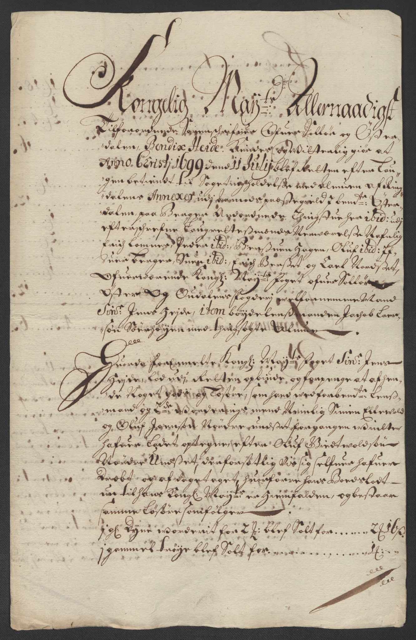 Rentekammeret inntil 1814, Reviderte regnskaper, Fogderegnskap, AV/RA-EA-4092/R13/L0837: Fogderegnskap Solør, Odal og Østerdal, 1699, p. 32