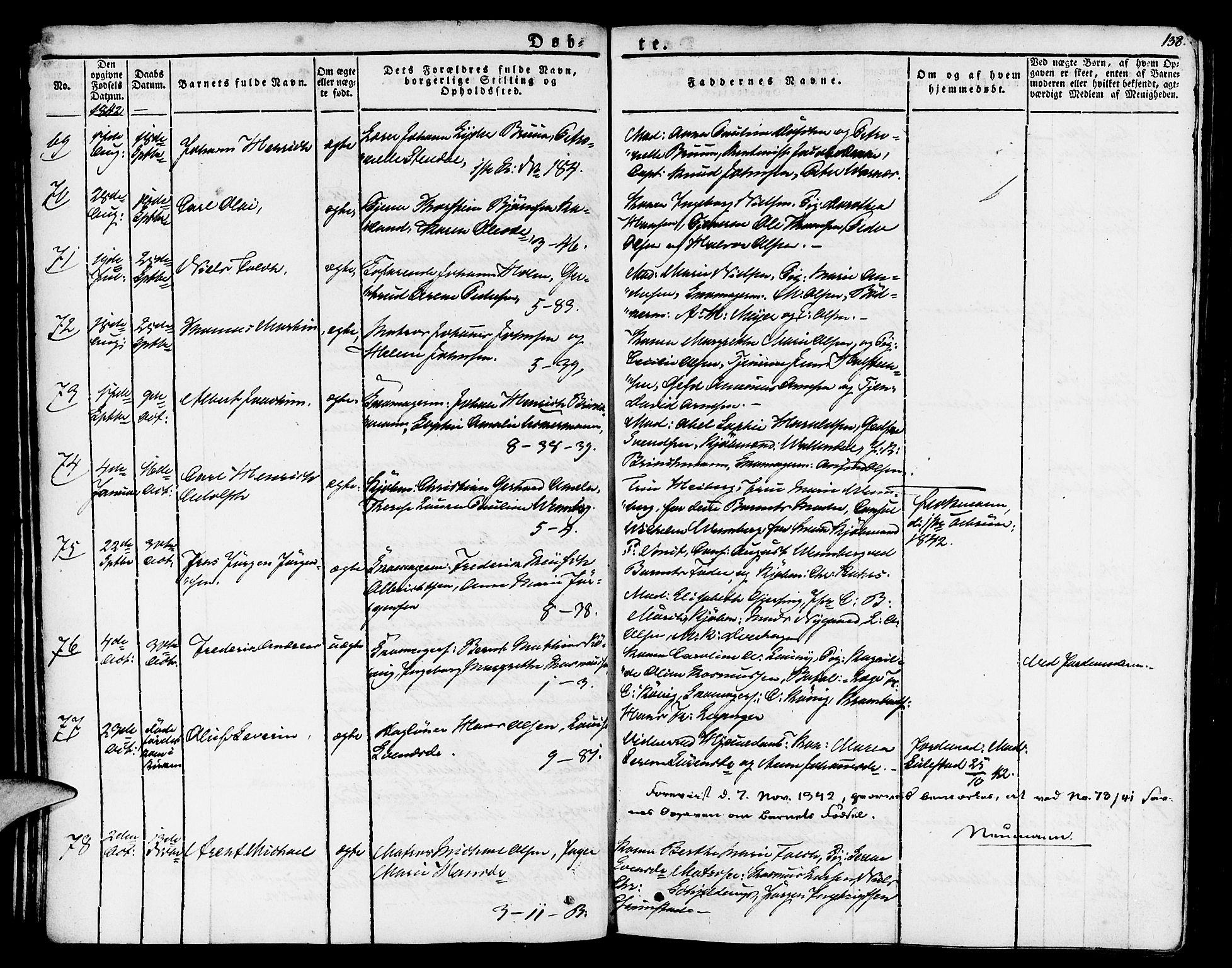 Nykirken Sokneprestembete, AV/SAB-A-77101/H/Haa/L0012: Parish register (official) no. A 12, 1821-1844, p. 138