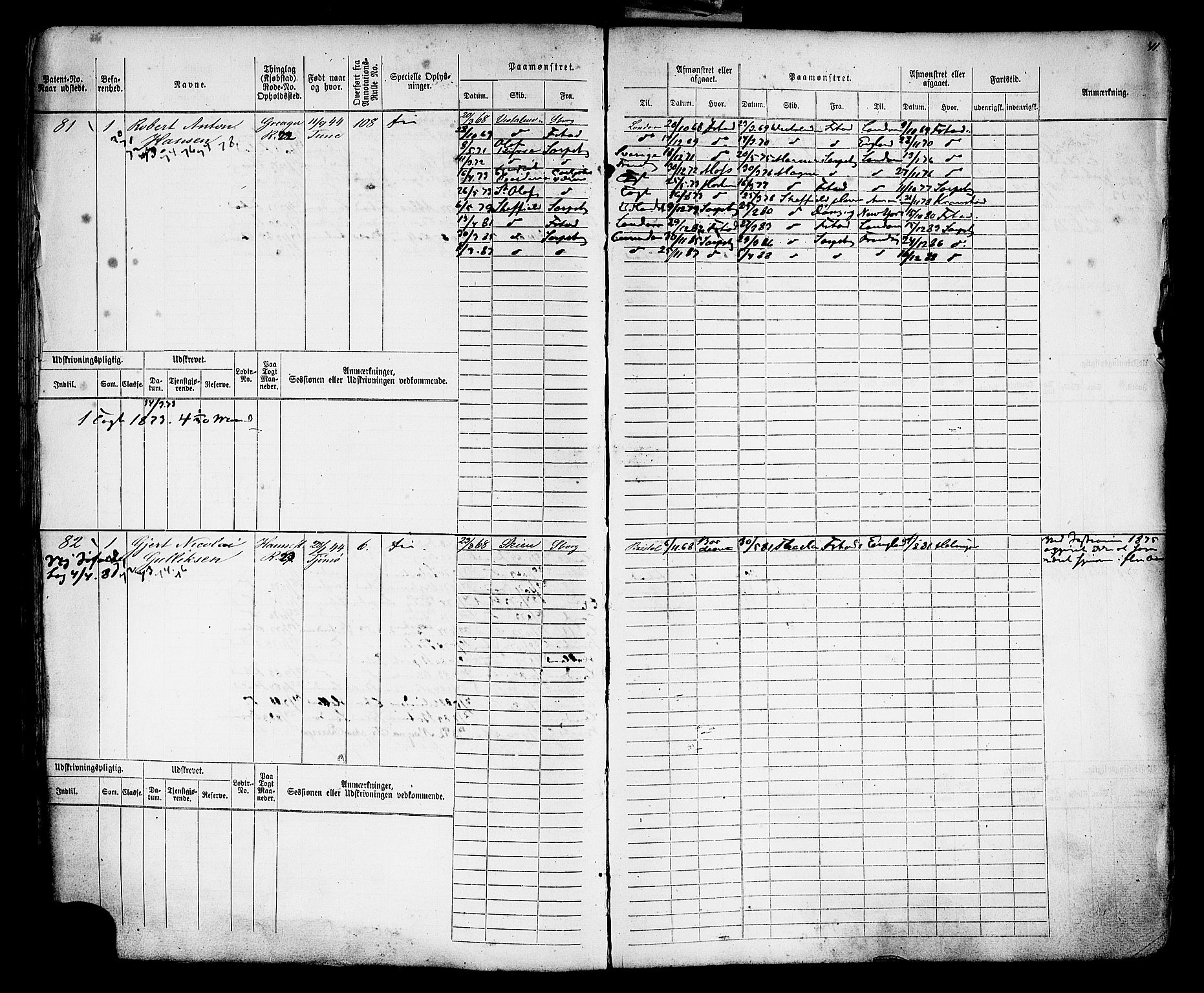 Sarpsborg mønstringskontor, AV/SAO-A-10569c/F/Fc/Fcb/L0004: Hovedrulle, 1868-1881, p. 44
