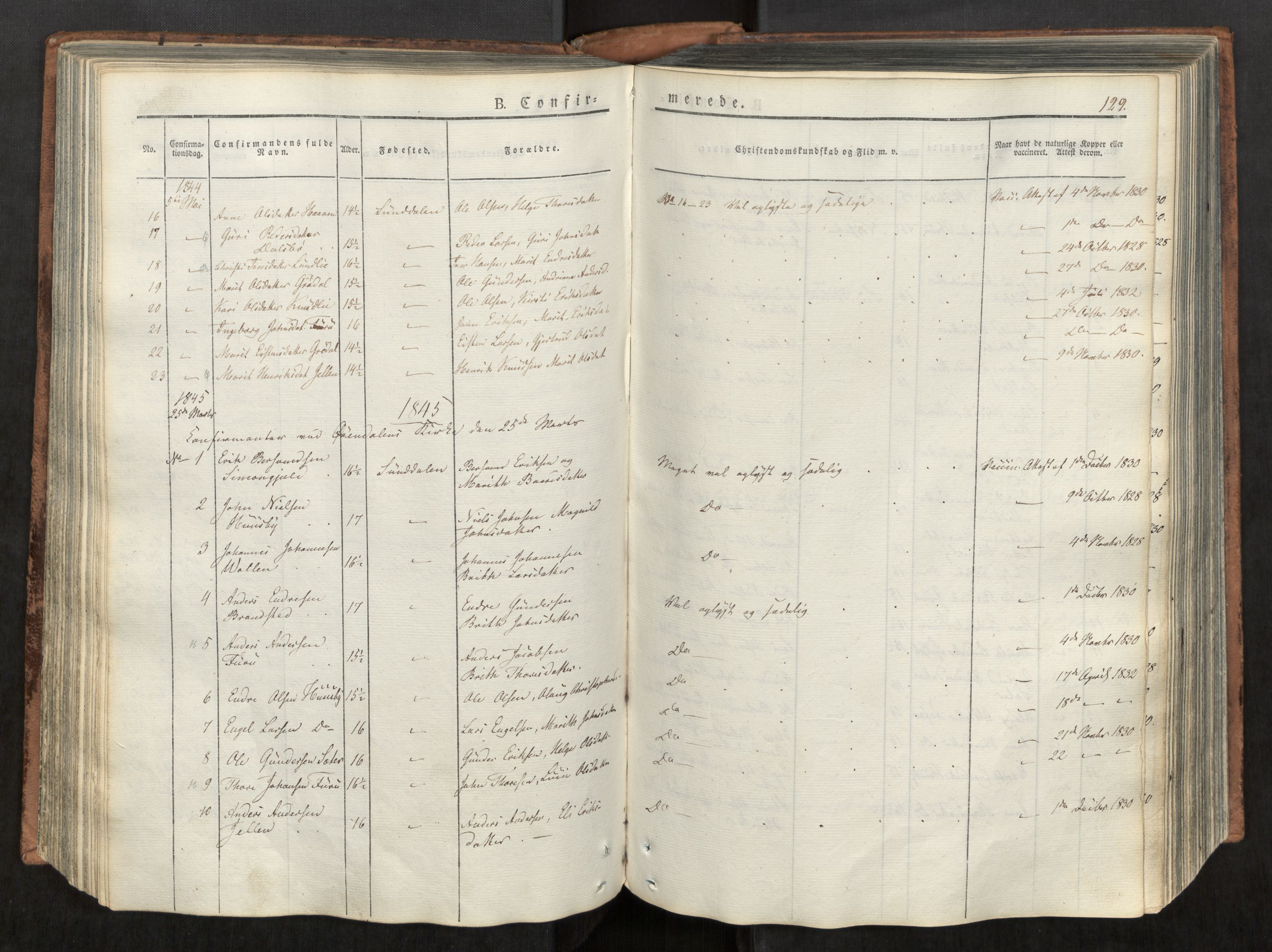 Ministerialprotokoller, klokkerbøker og fødselsregistre - Møre og Romsdal, AV/SAT-A-1454/590/L1012: Parish register (official) no. 590A04, 1832-1846, p. 129