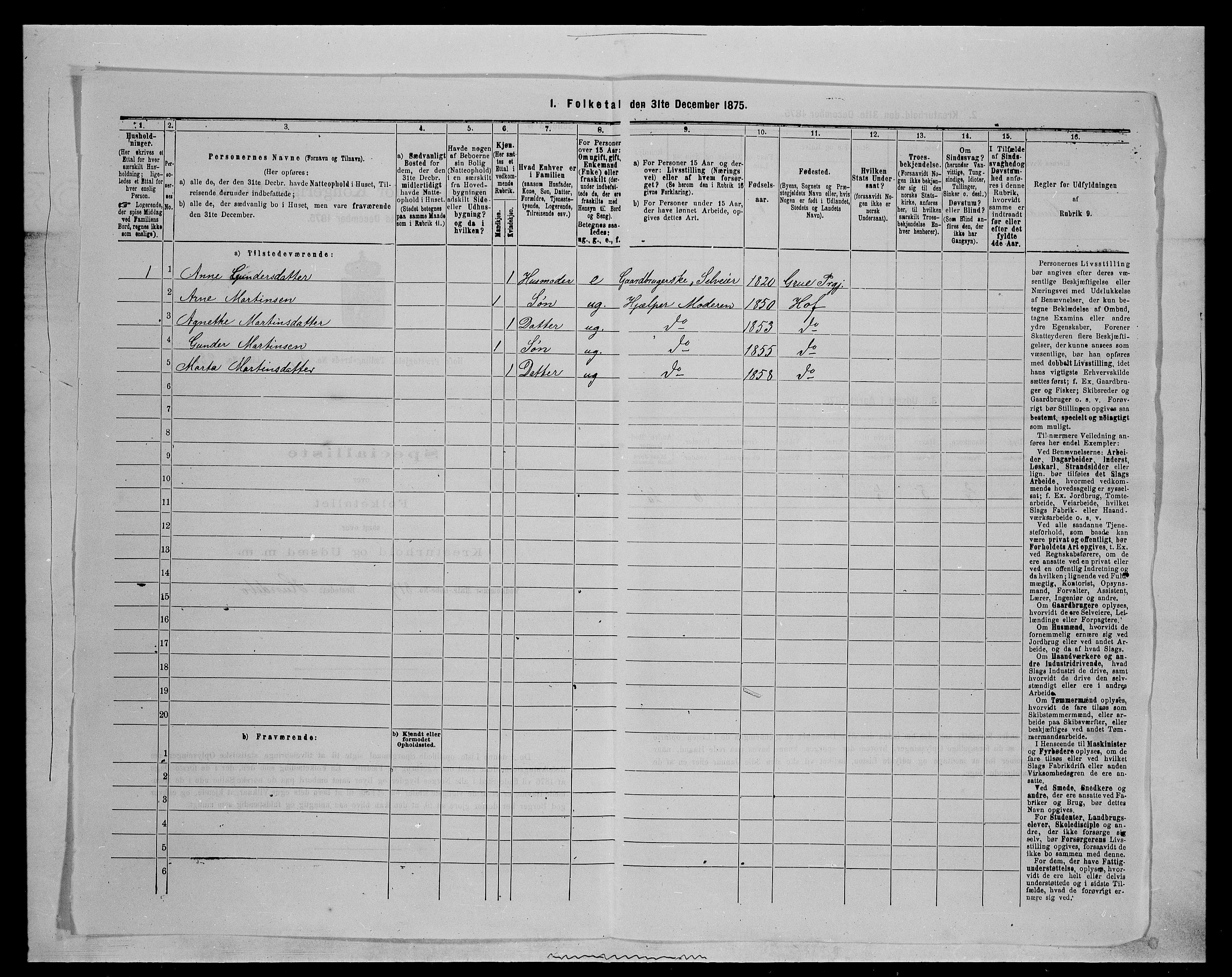 SAH, 1875 census for 0424P Hof, 1875, p. 678