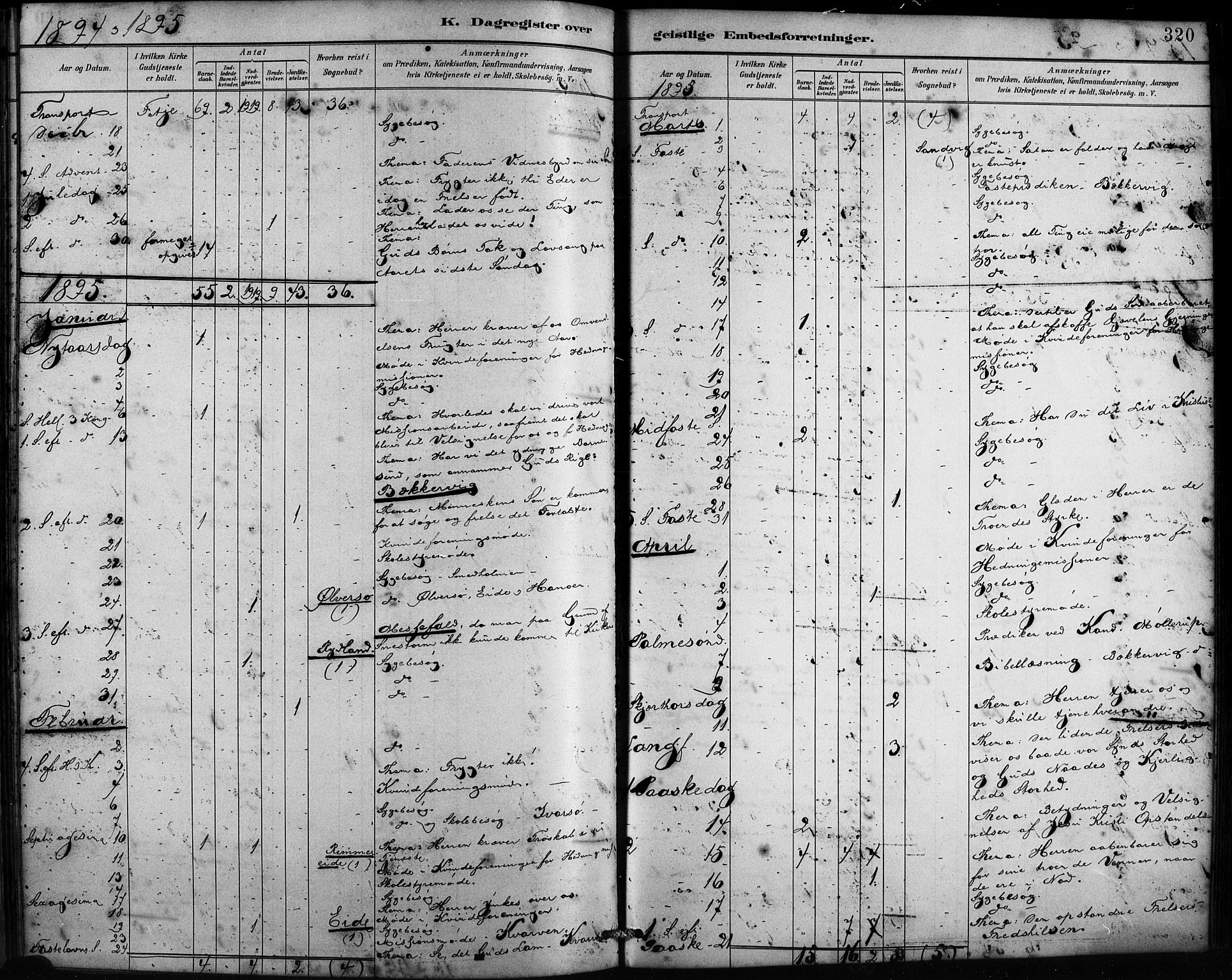 Fitjar sokneprestembete, SAB/A-99926: Parish register (official) no. A 2, 1882-1899, p. 320