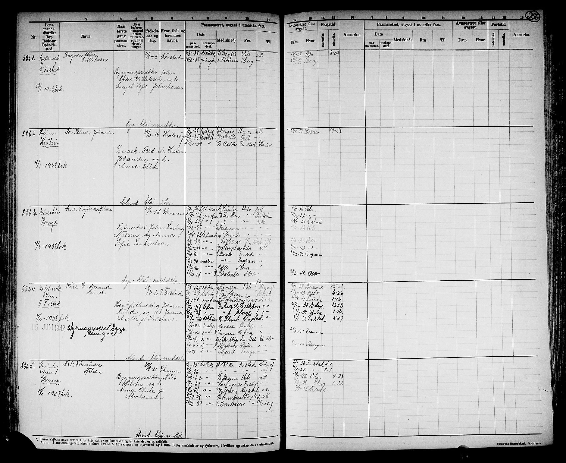 Fredrikstad mønstringskontor, AV/SAO-A-10569b/F/Fc/Fcb/L0022: Hovedrulle, 1922, p. 262