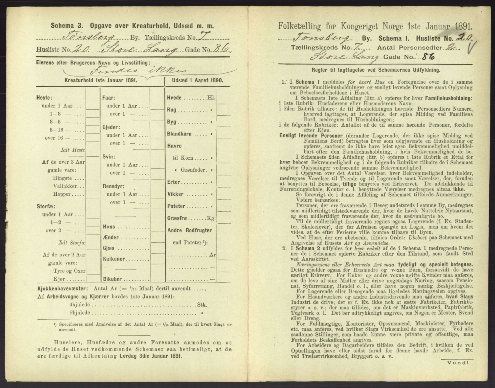 RA, 1891 census for 0705 Tønsberg, 1891, p. 310