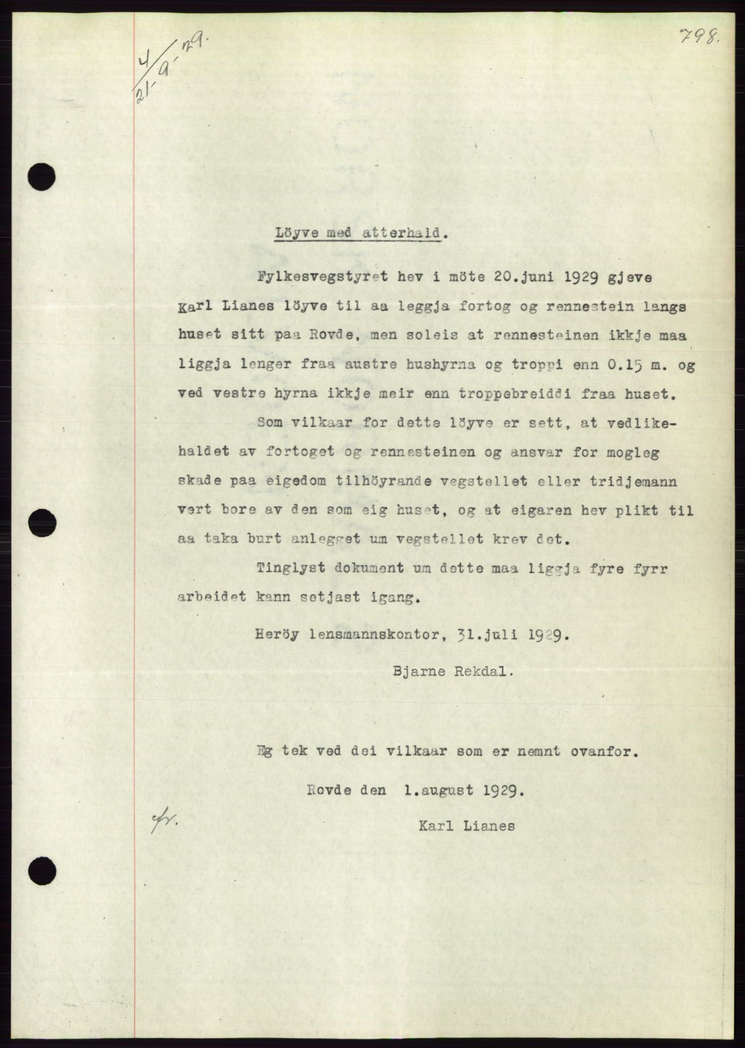 Søre Sunnmøre sorenskriveri, AV/SAT-A-4122/1/2/2C/L0049: Mortgage book no. 43, 1929-1929, Deed date: 21.09.1929