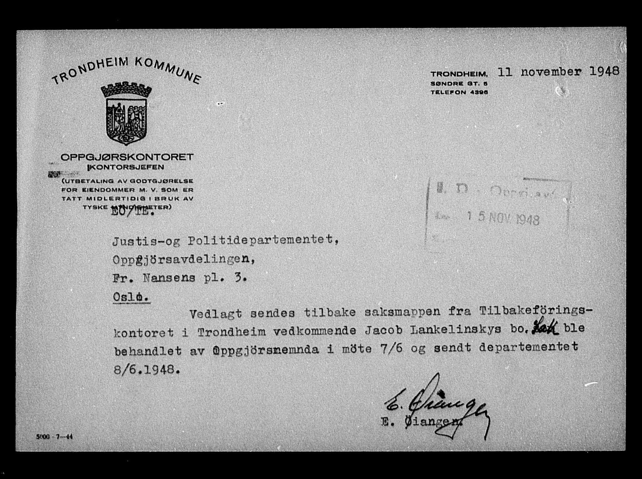 Justisdepartementet, Tilbakeføringskontoret for inndratte formuer, AV/RA-S-1564/H/Hc/Hca/L0903: --, 1945-1947, p. 3