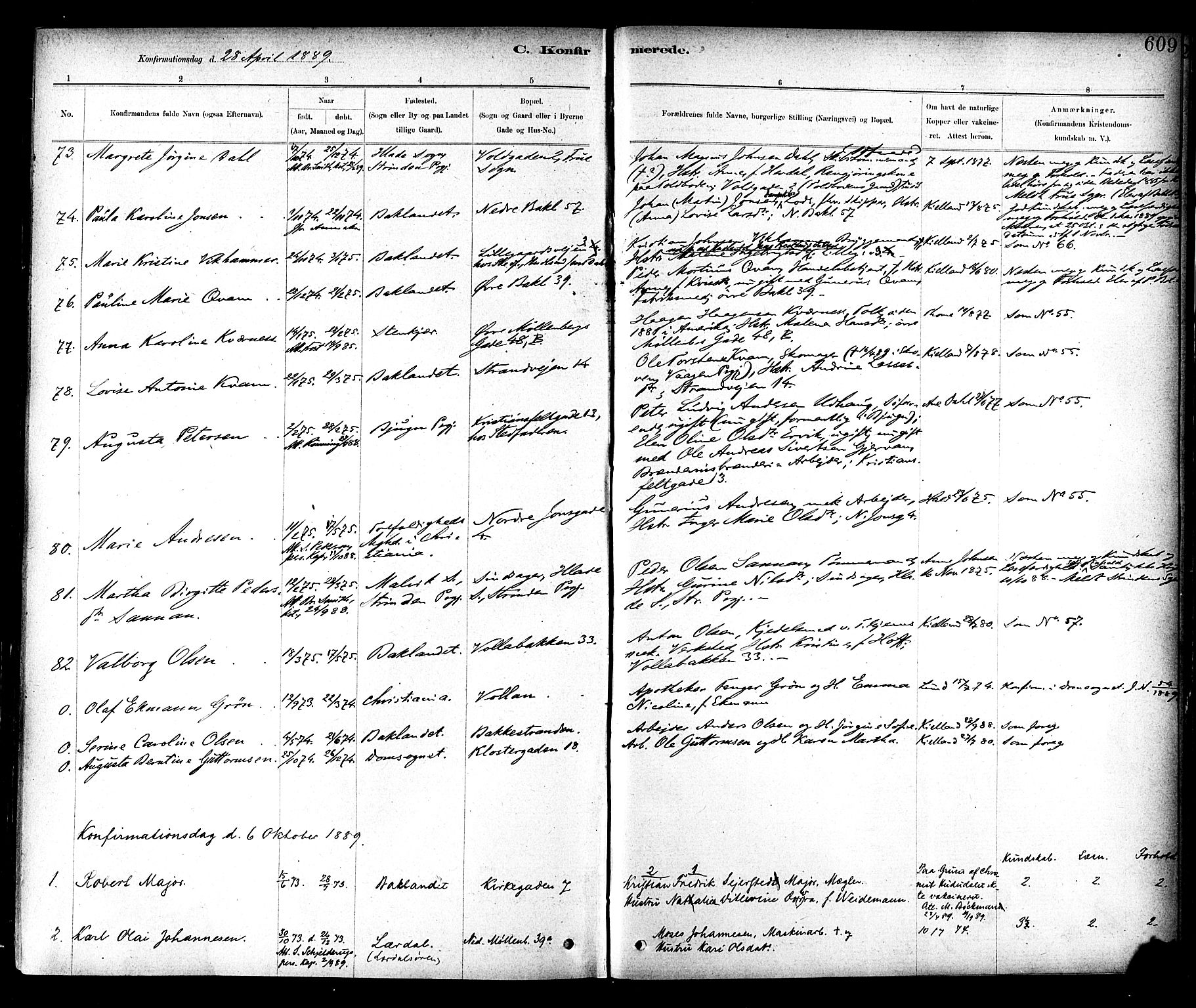 Ministerialprotokoller, klokkerbøker og fødselsregistre - Sør-Trøndelag, AV/SAT-A-1456/604/L0188: Parish register (official) no. 604A09, 1878-1892, p. 609