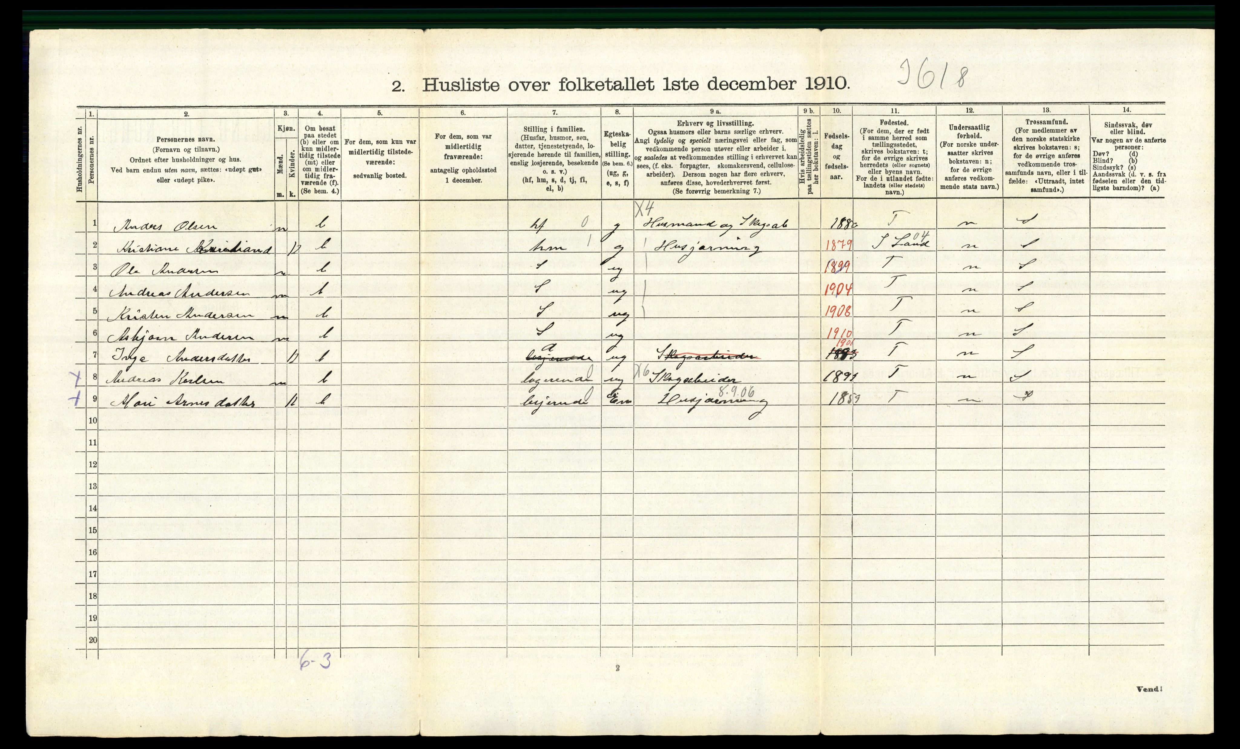 RA, 1910 census for Brandbu, 1910, p. 45