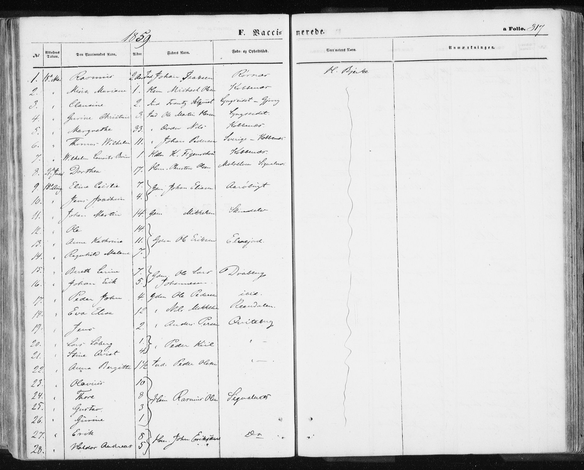 Lyngen sokneprestembete, SATØ/S-1289/H/He/Hea/L0005kirke: Parish register (official) no. 5, 1859-1869, p. 317