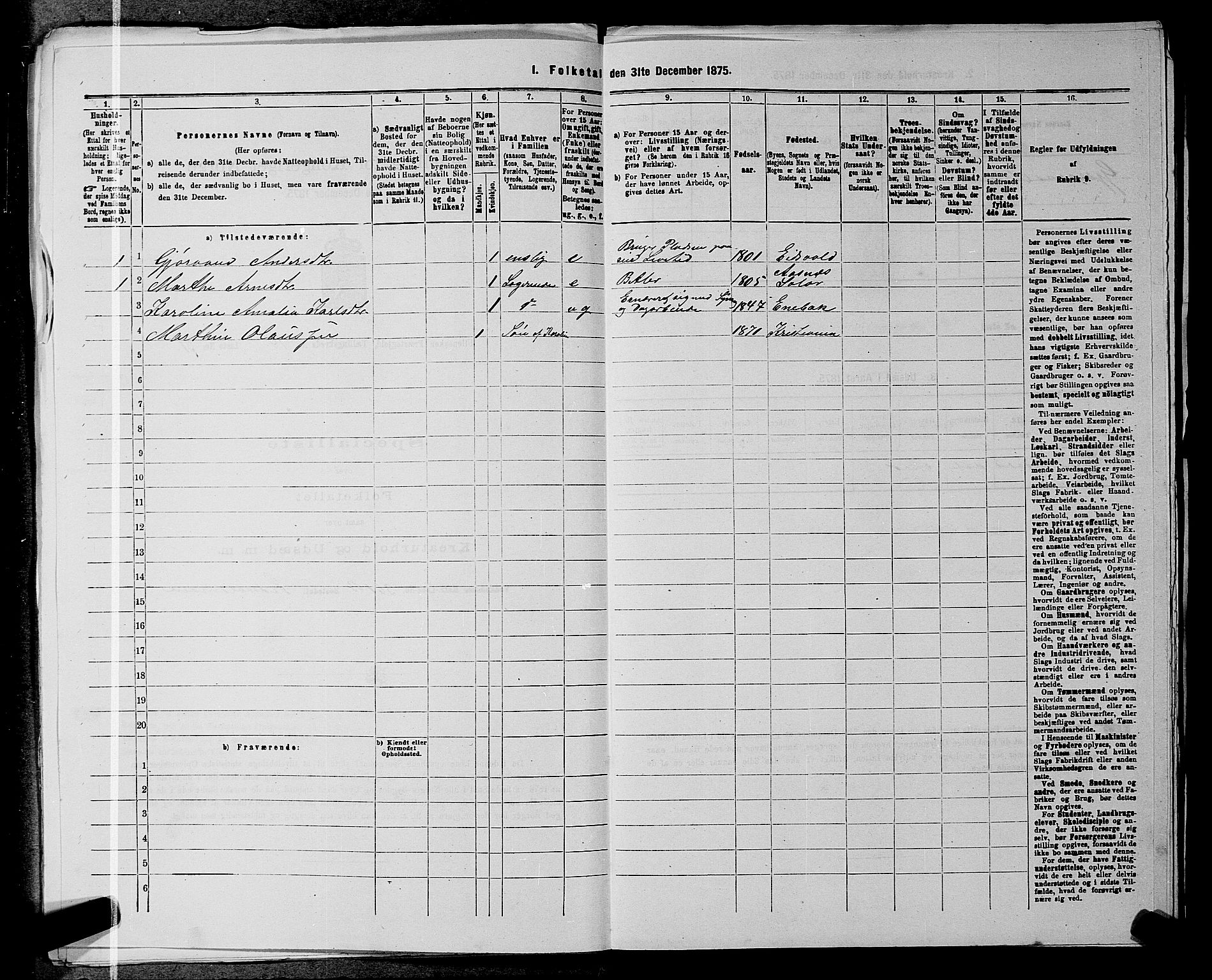 RA, 1875 census for 0235P Ullensaker, 1875, p. 2016