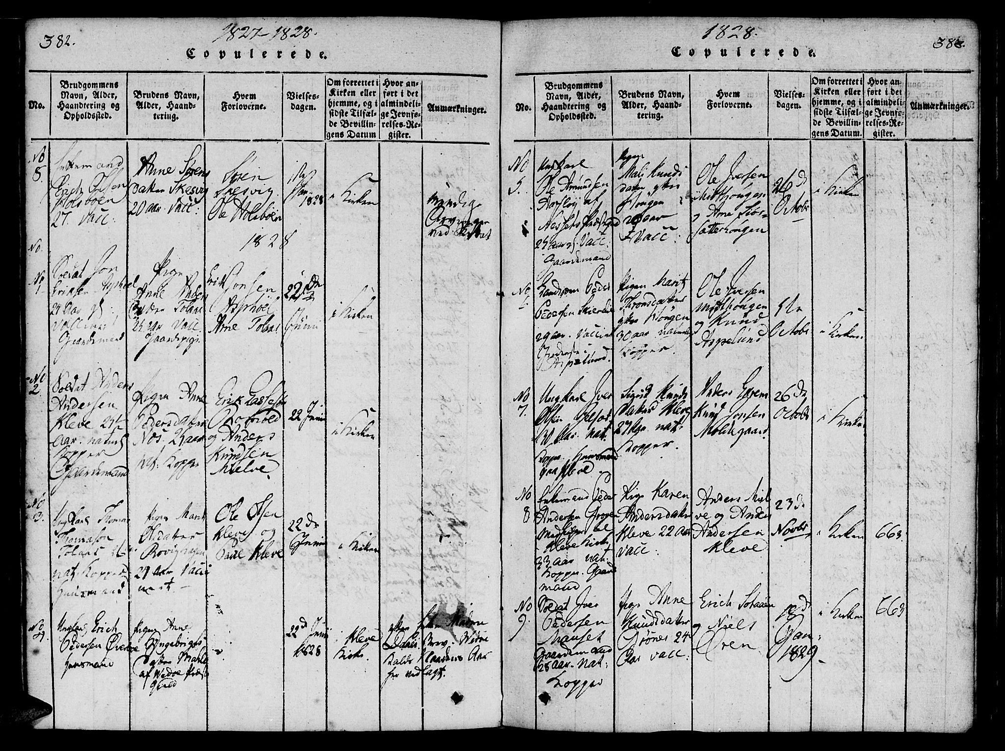 Ministerialprotokoller, klokkerbøker og fødselsregistre - Møre og Romsdal, SAT/A-1454/557/L0679: Parish register (official) no. 557A01, 1818-1843, p. 382-383