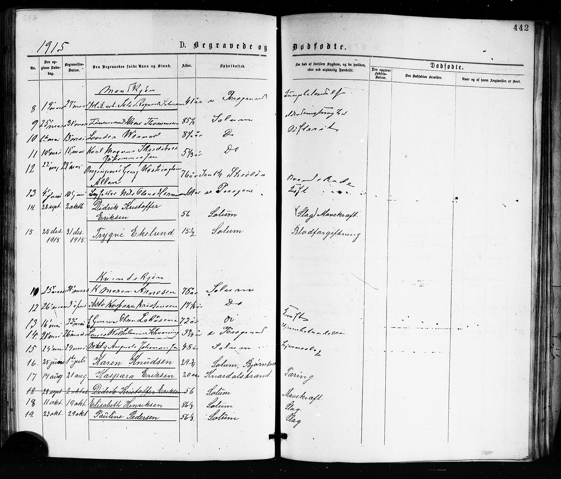 Porsgrunn kirkebøker , SAKO/A-104/G/Ga/L0003: Parish register (copy) no. I 3, 1877-1915, p. 442
