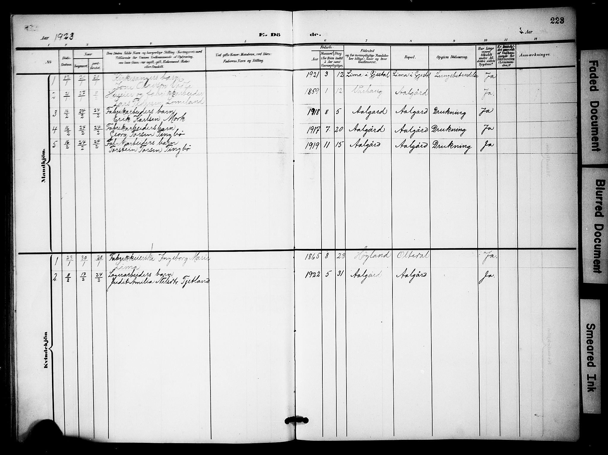 Lye sokneprestkontor, AV/SAST-A-101794/001/30BB/L0009: Parish register (copy) no. B 9, 1902-1923, p. 223