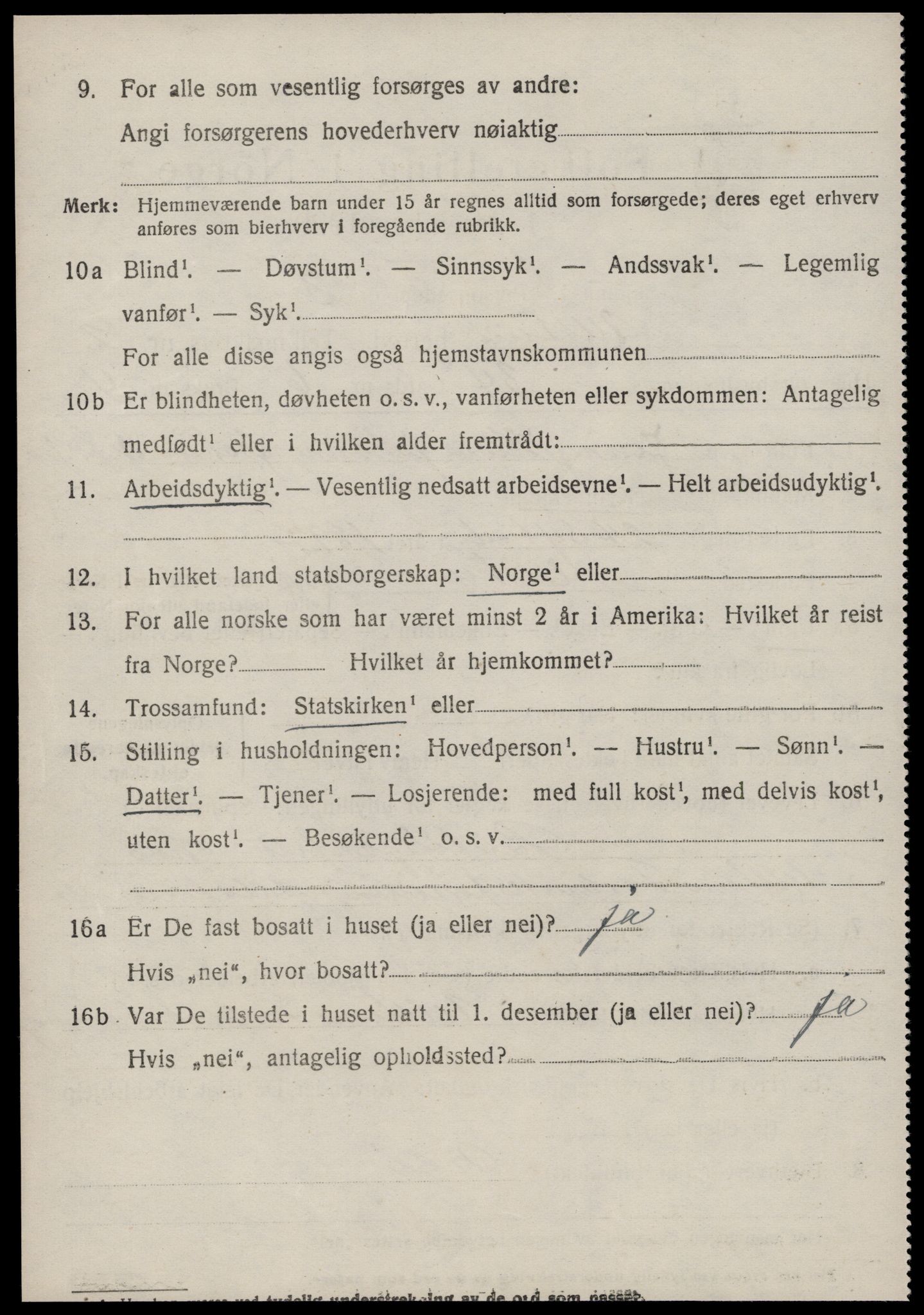 SAT, 1920 census for Ulstein, 1920, p. 1613